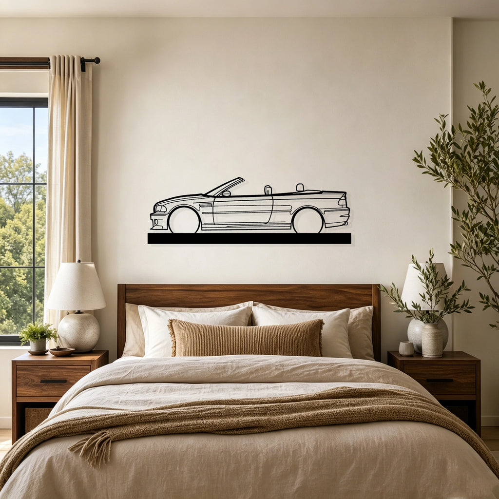 E46 m3 convertible Silhouette Metal Art Stand - Classic Car Garage Decor