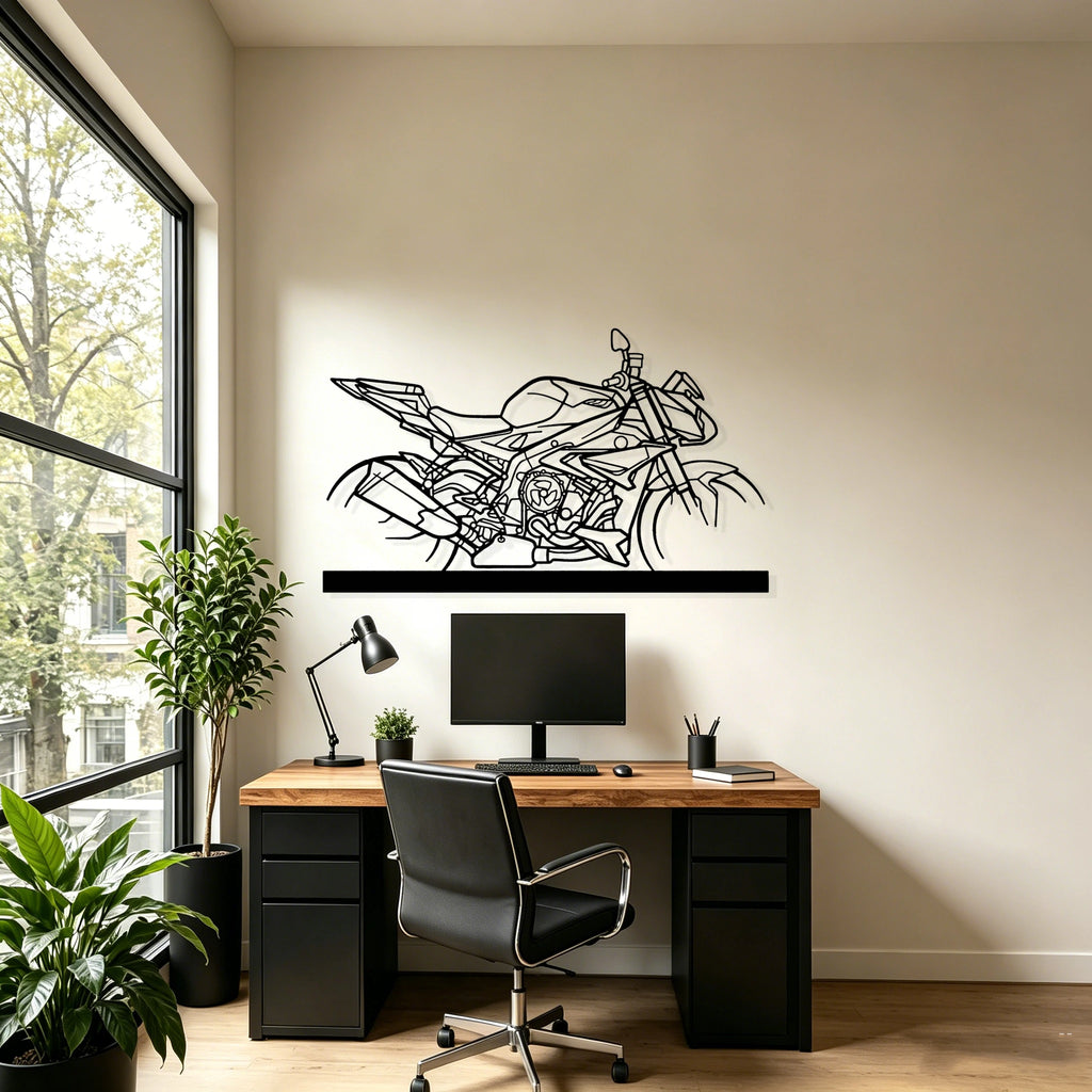 S1000R Silhouette Metal Art Stand - Classic Car Garage Decor