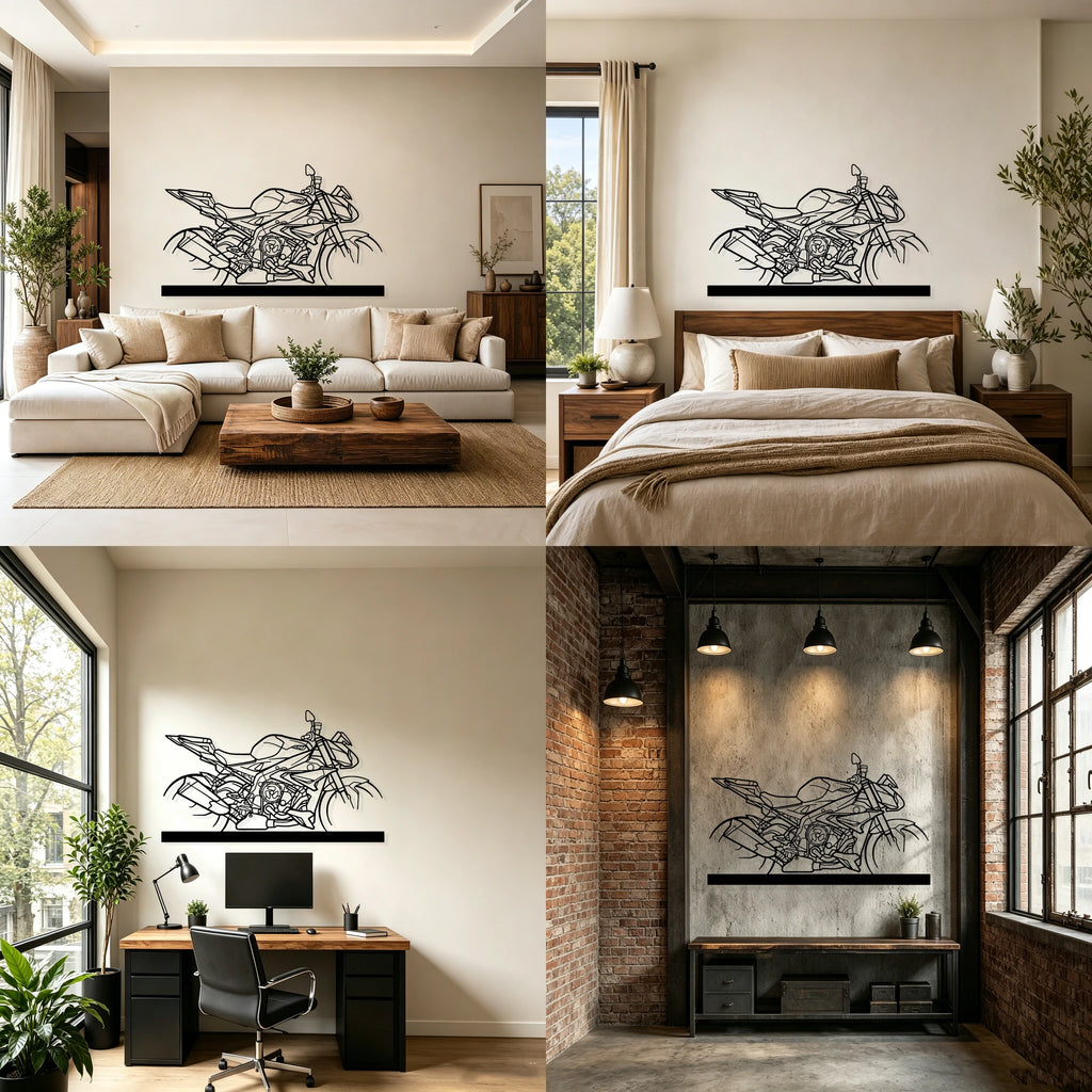 S1000R Silhouette Metal Art Stand - Classic Car Garage Decor