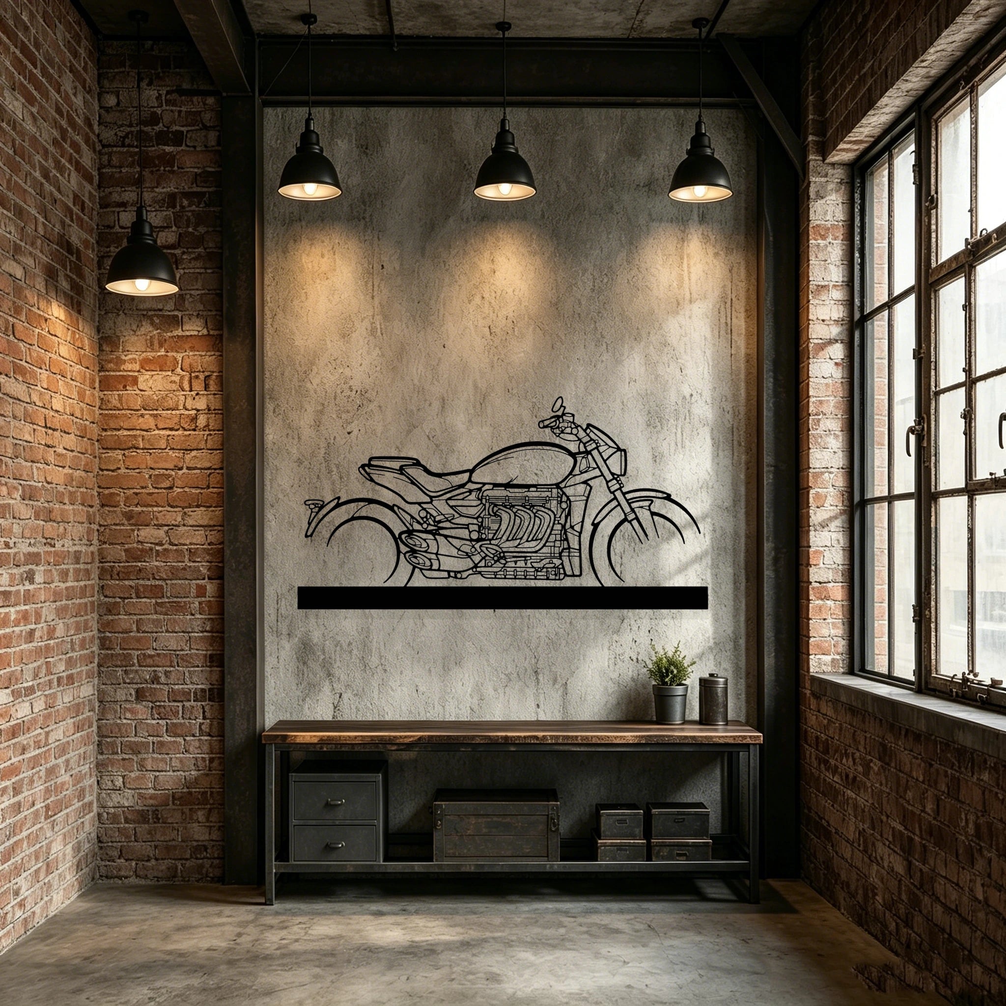 2022 Rocket 3R Silhouette Metal Art Stand - Classic Car Garage Decor