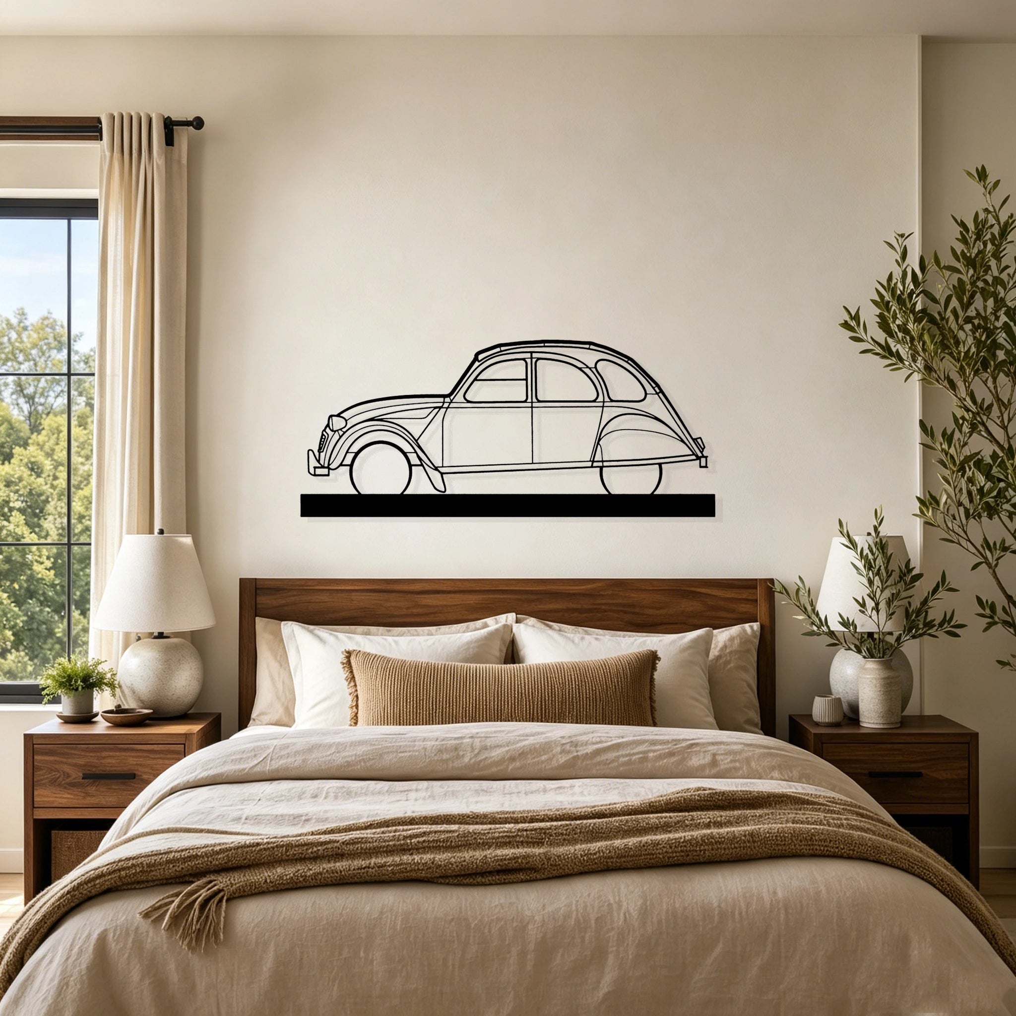 2CV Silhouette Metal Art Stand - Classic Car Garage Decor