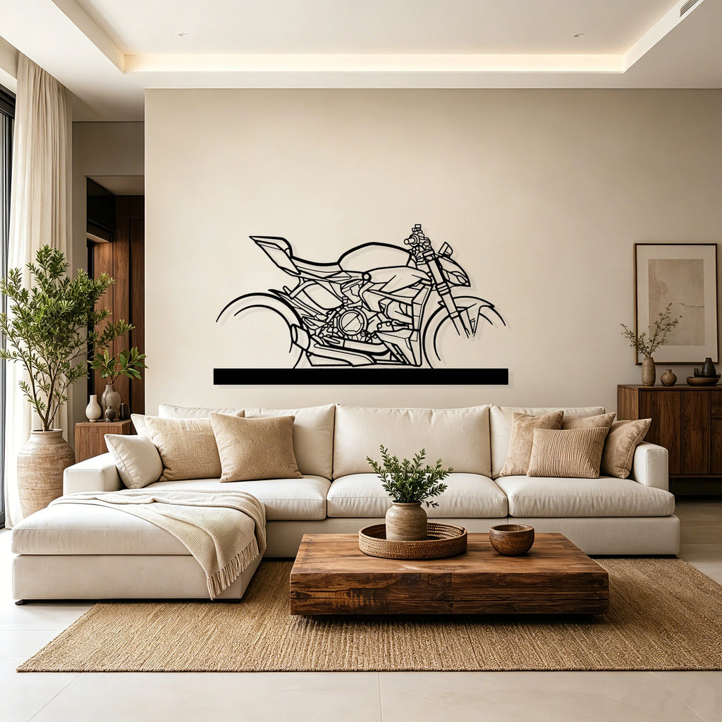 2023 Streetfighter v2 Silhouette Metal Art Stand - Classic Car Garage Decor