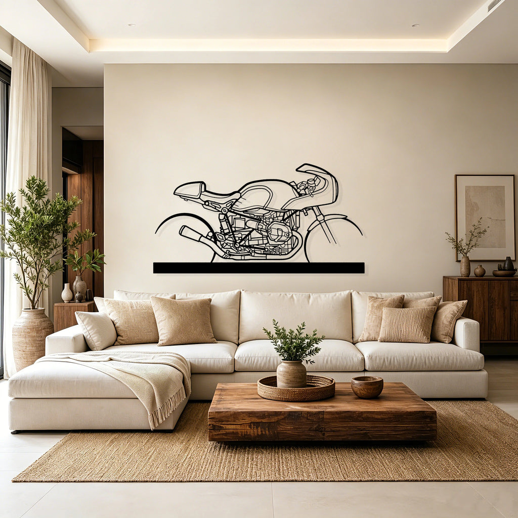 2019 R Nine T Racer Silhouette Metal Art Stand - Classic Car Garage Decor