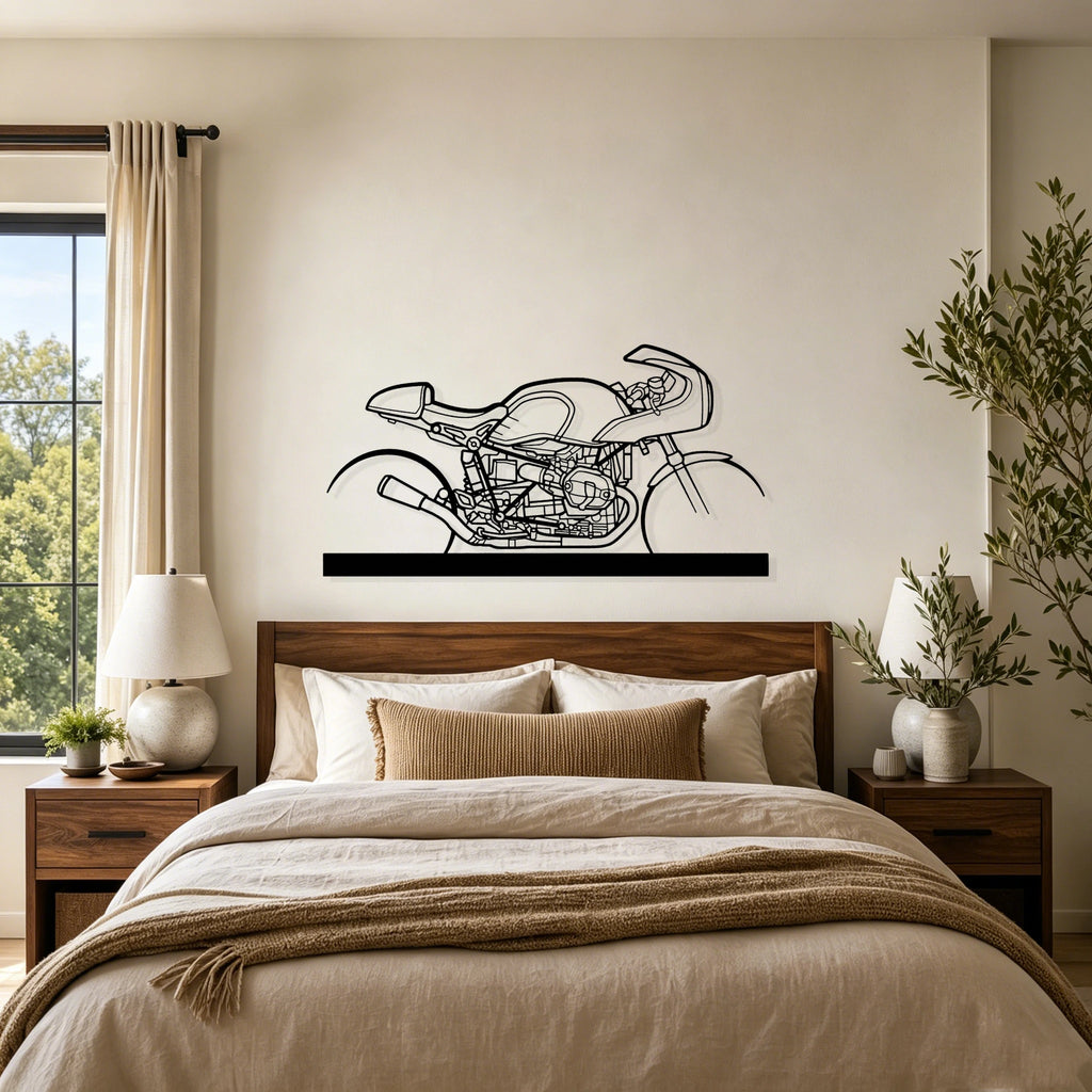 2019 R Nine T Racer Silhouette Metal Art Stand - Classic Car Garage Decor