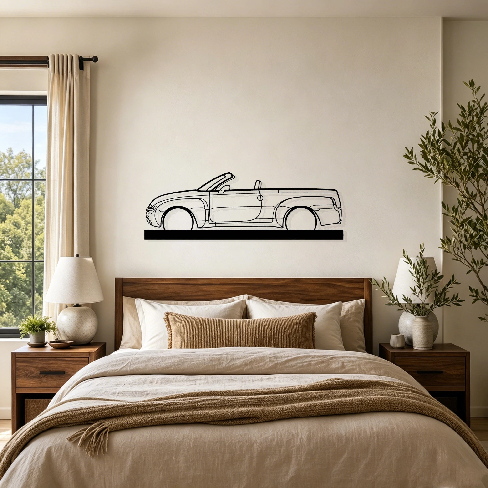 SSR Silhouette Metal Art Stand - Classic Car Garage Decor