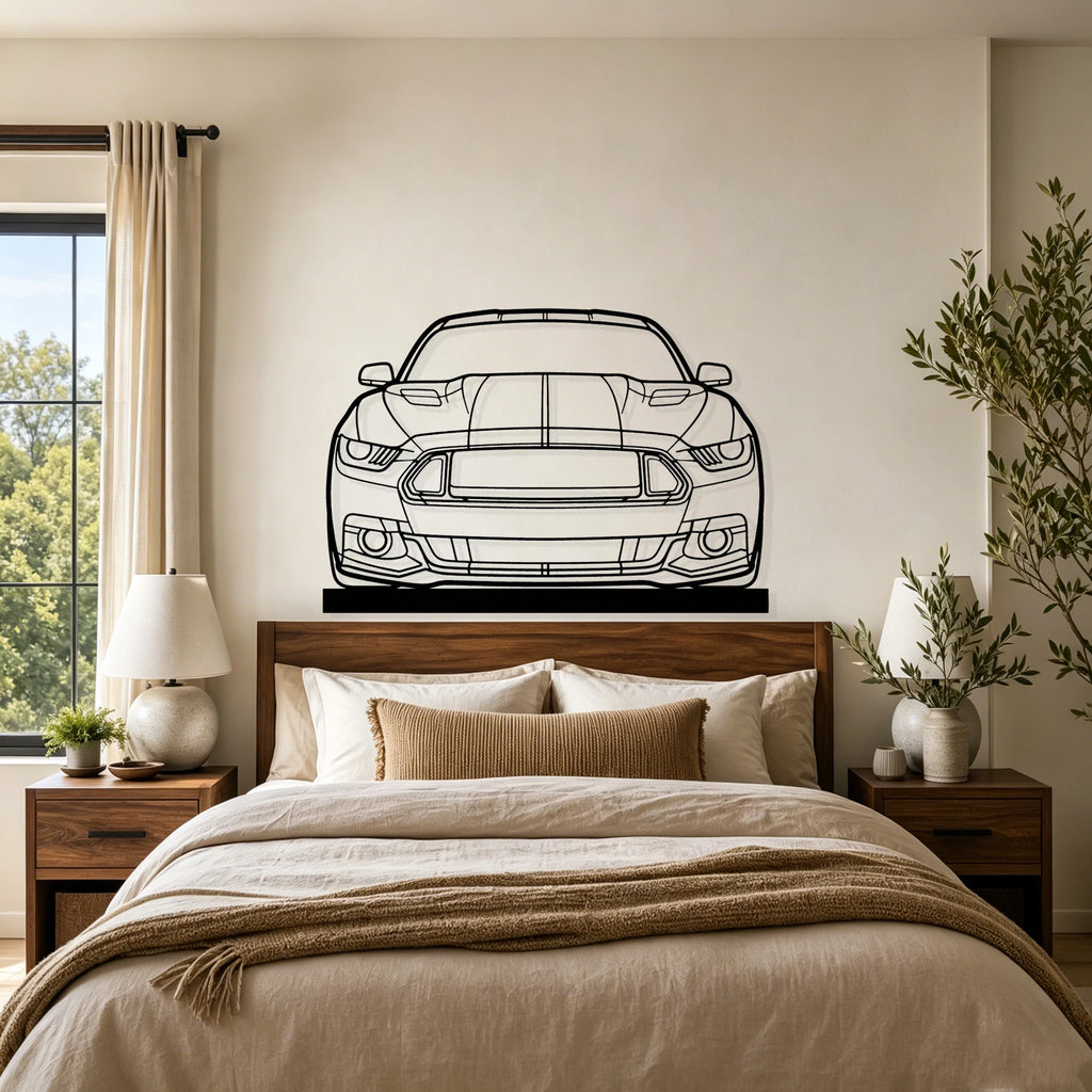2016 Mustang GT Front Silhouette Metal Art Stand - Classic Car Garage Decor