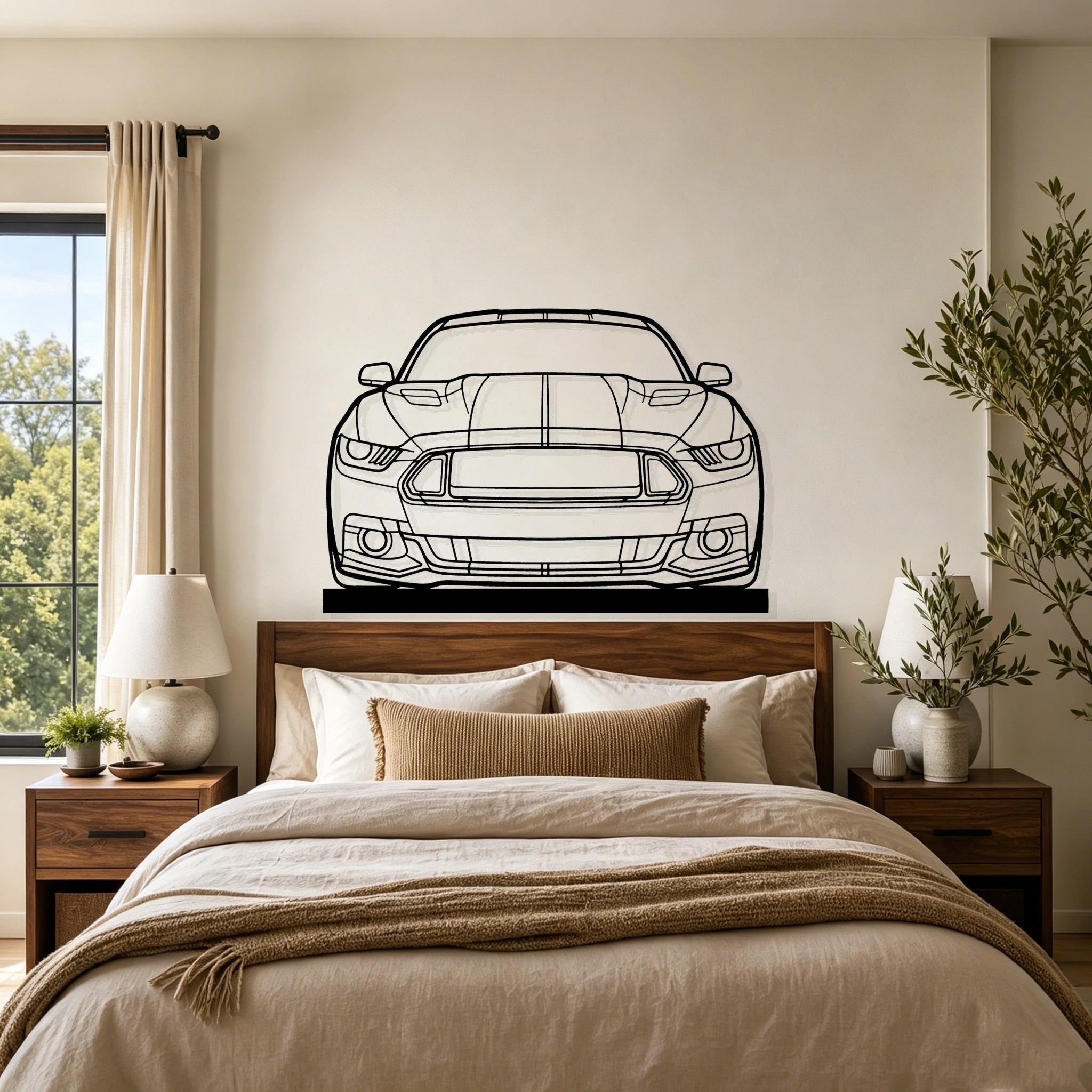 2016 Mustang GT Front Silhouette Metal Art Stand - Classic Car Garage Decor