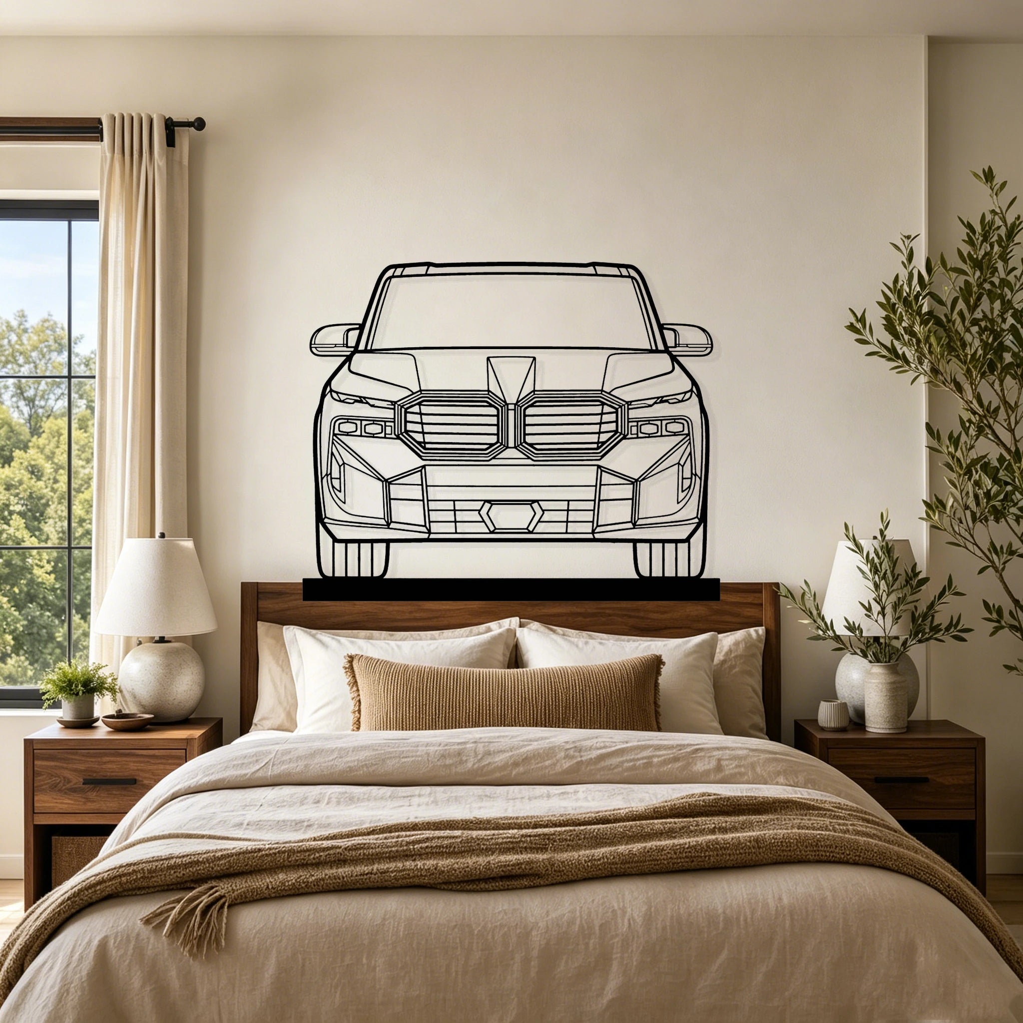XM Front Silhouette Metal Art Stand - Classic Car Garage Decor
