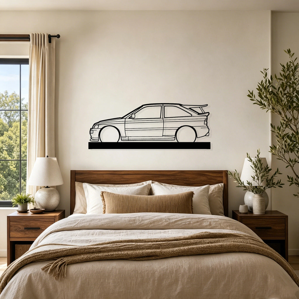 1993 Escort Cossworth Silhouette Metal Art Stand - Classic Car Garage Decor