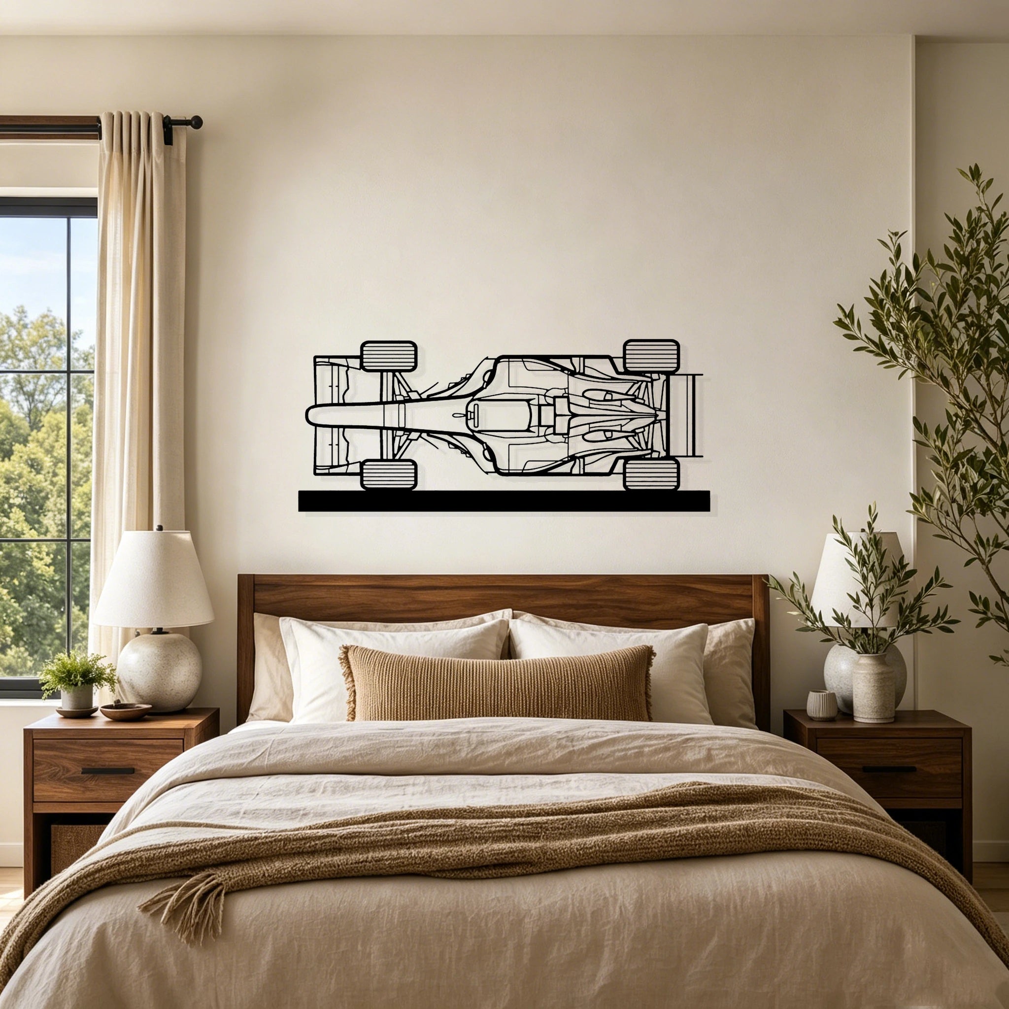 2004 F1 Top View Silhouette Metal Art Stand - Classic Car Garage Decor