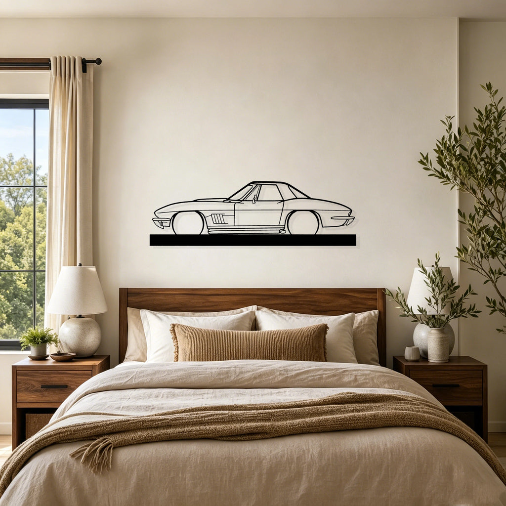 1967 327 Silhouette Metal Art Stand - Classic Car Garage Decor