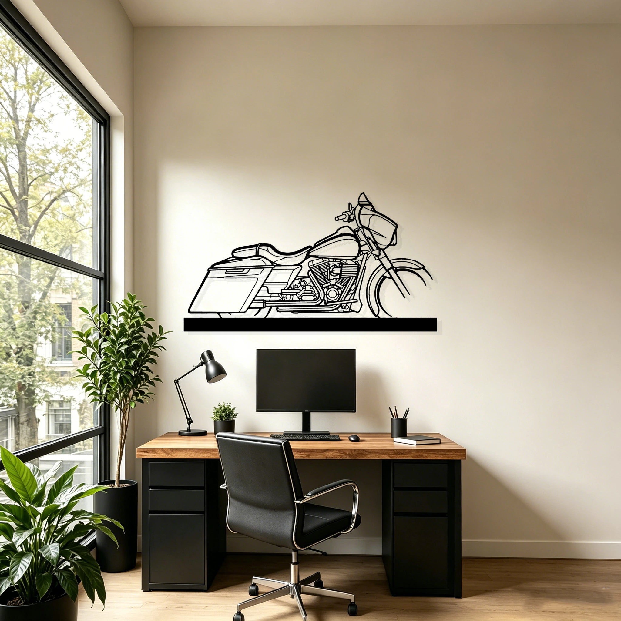 2014 Street Glide Silhouette Metal Art Stand - Classic Car Garage Decor