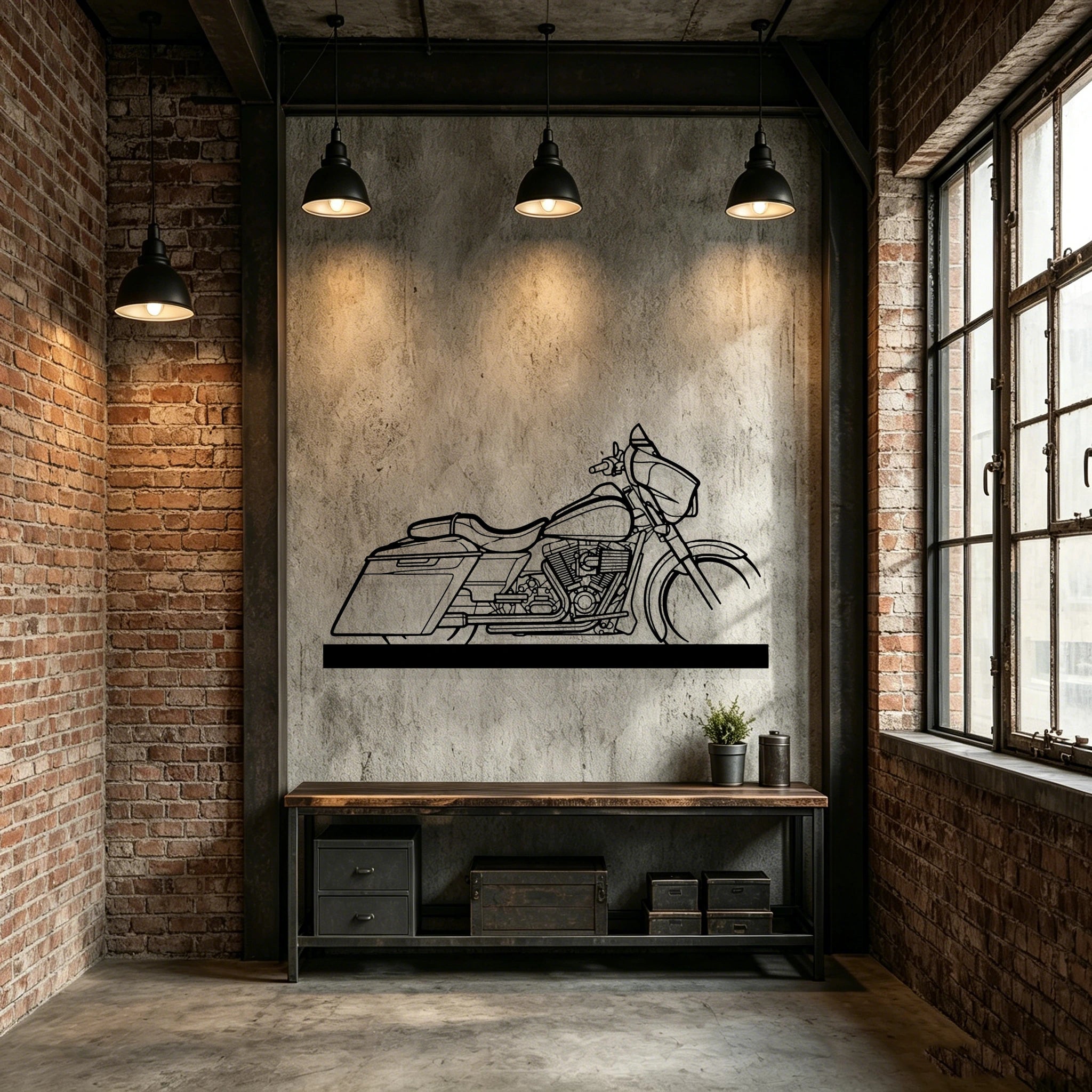 2014 Street Glide Silhouette Metal Art Stand - Classic Car Garage Decor
