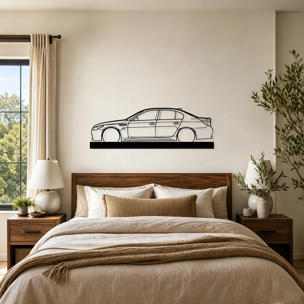 M5 E60 Silhouette Metal Art Stand - Classic Car Garage Decor