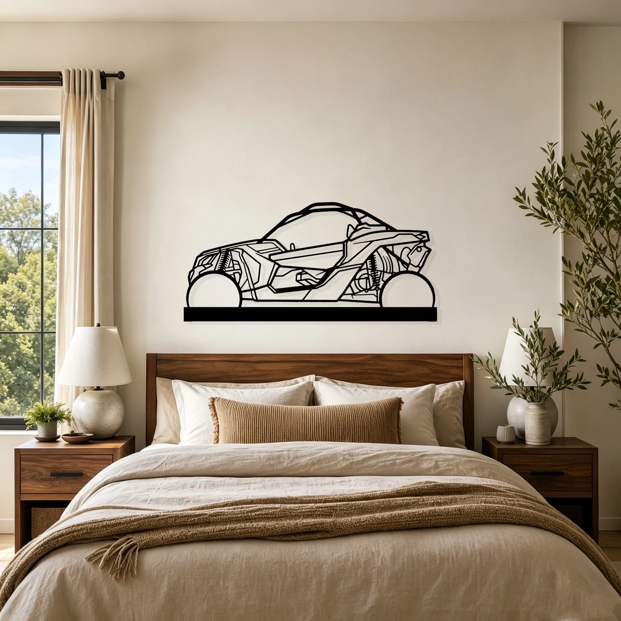 Buggy X3 Silhouette Metal Art Stand - Classic Car Garage Decor