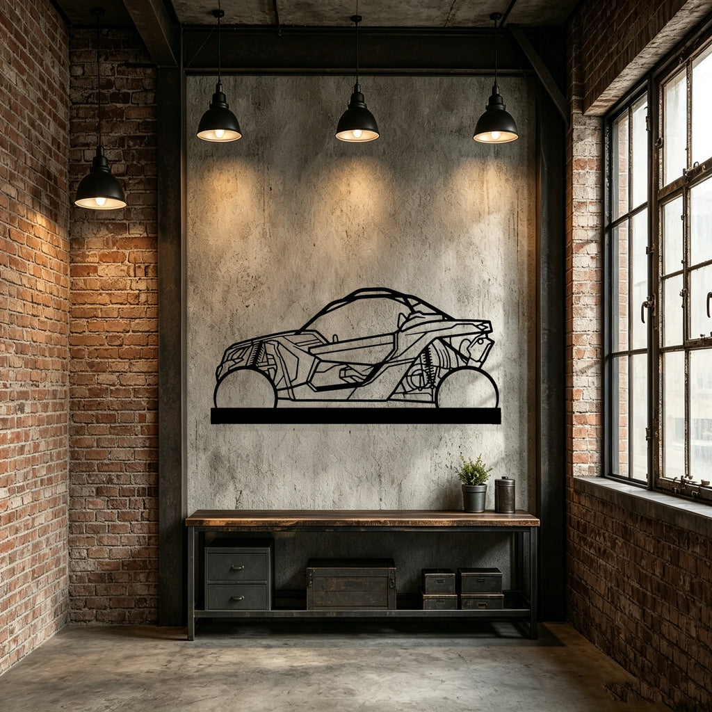 Buggy X3 Silhouette Metal Art Stand - Classic Car Garage Decor