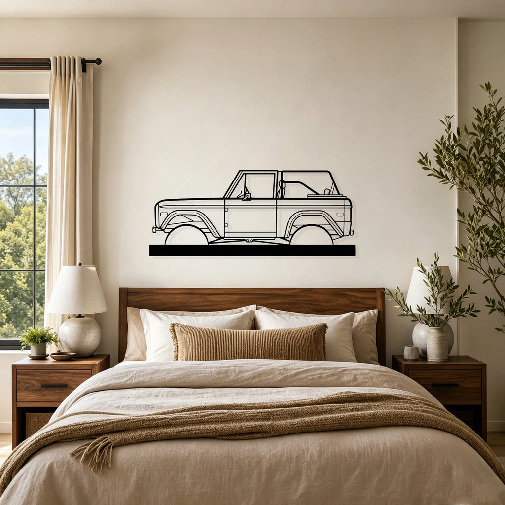 1971 Bronco Silhouette Metal Art Stand - Classic Car Garage Decor