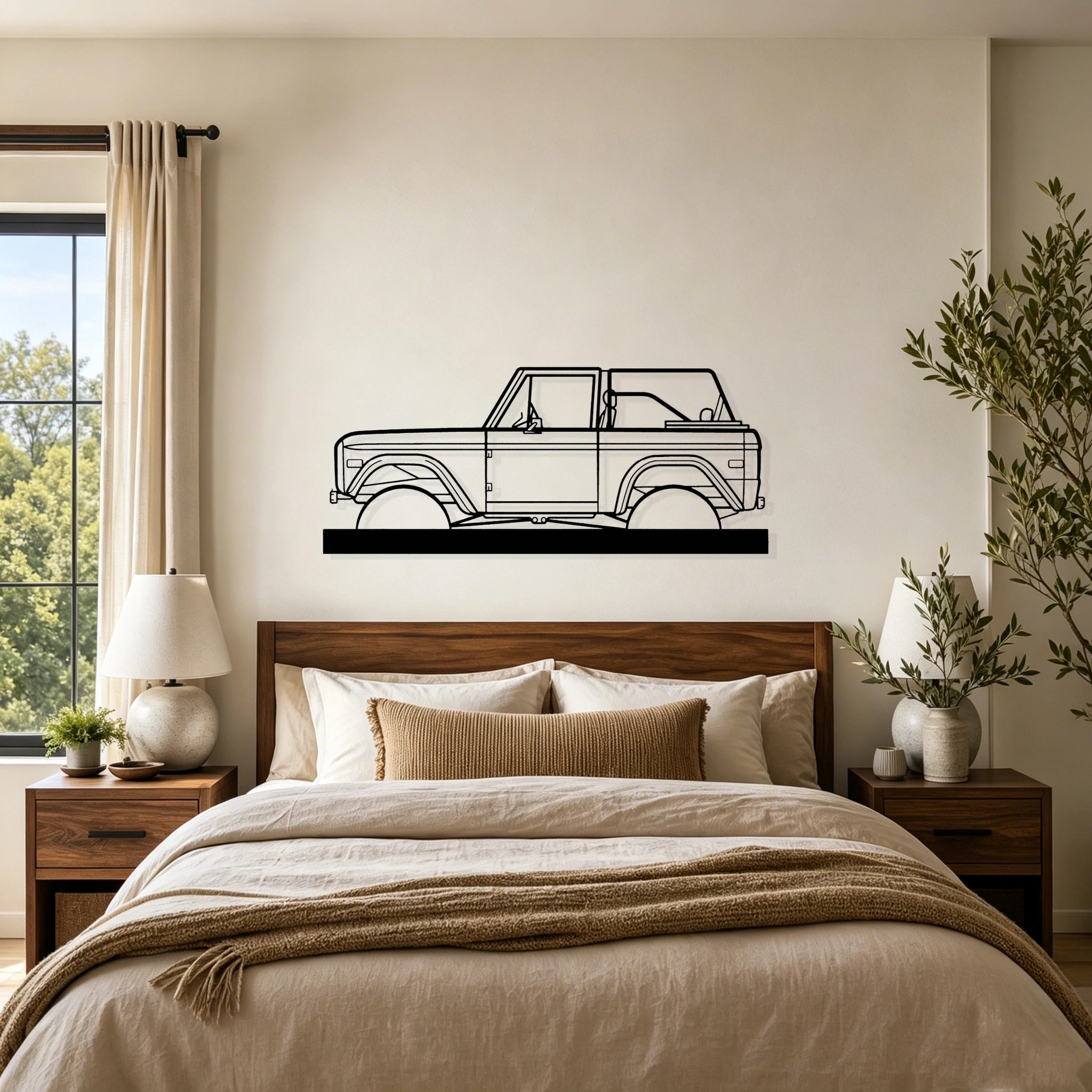 1971 Bronco Silhouette Metal Art Stand - Classic Car Garage Decor