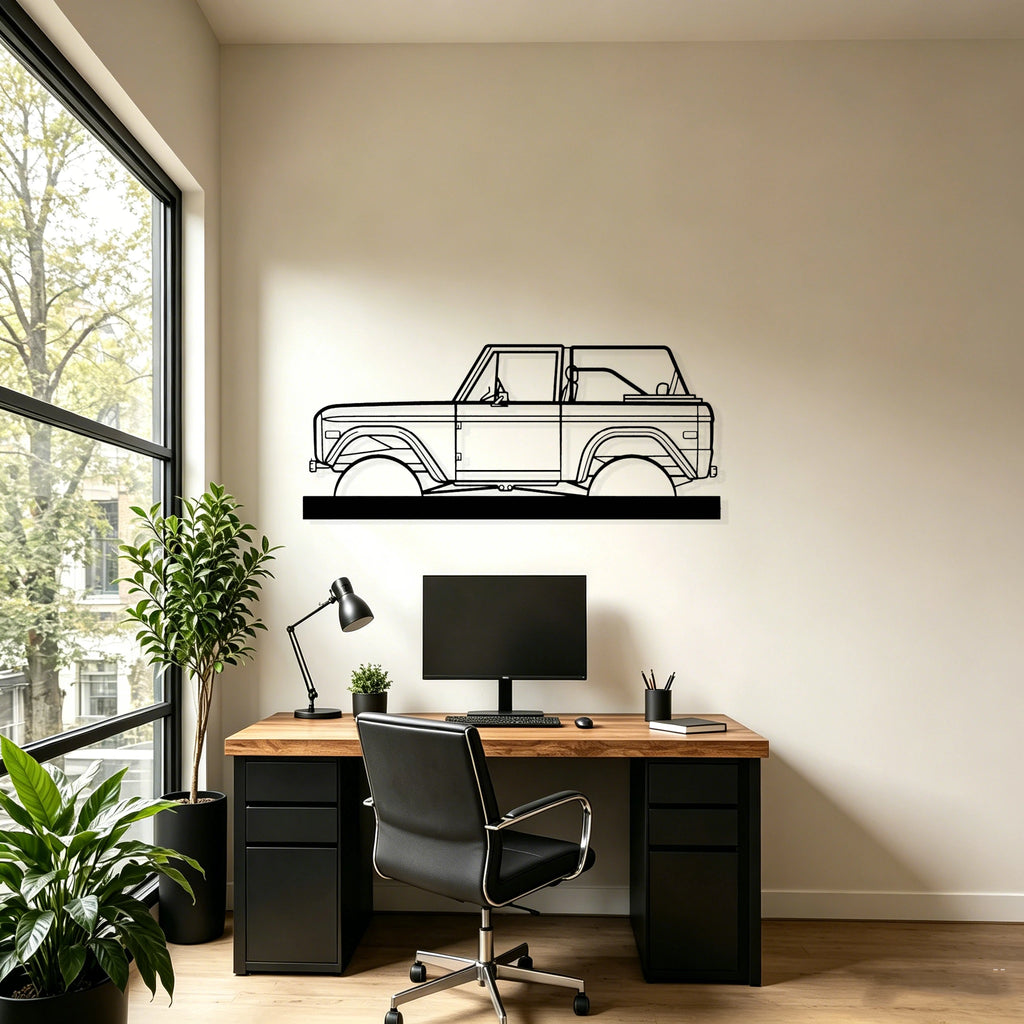 1971 Bronco Silhouette Metal Art Stand - Classic Car Garage Decor