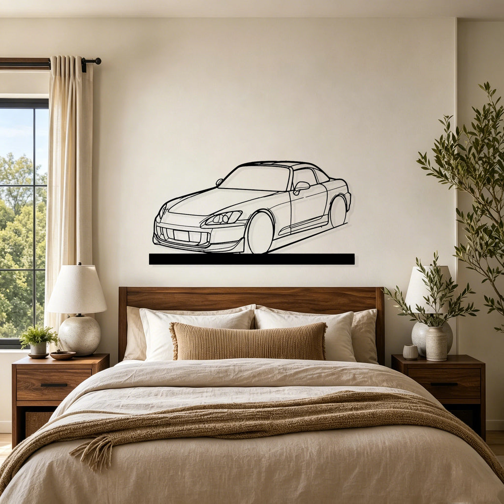 S2000 Hard Top Angle Silhouette Metal Art Stand - Classic Car Garage Decor