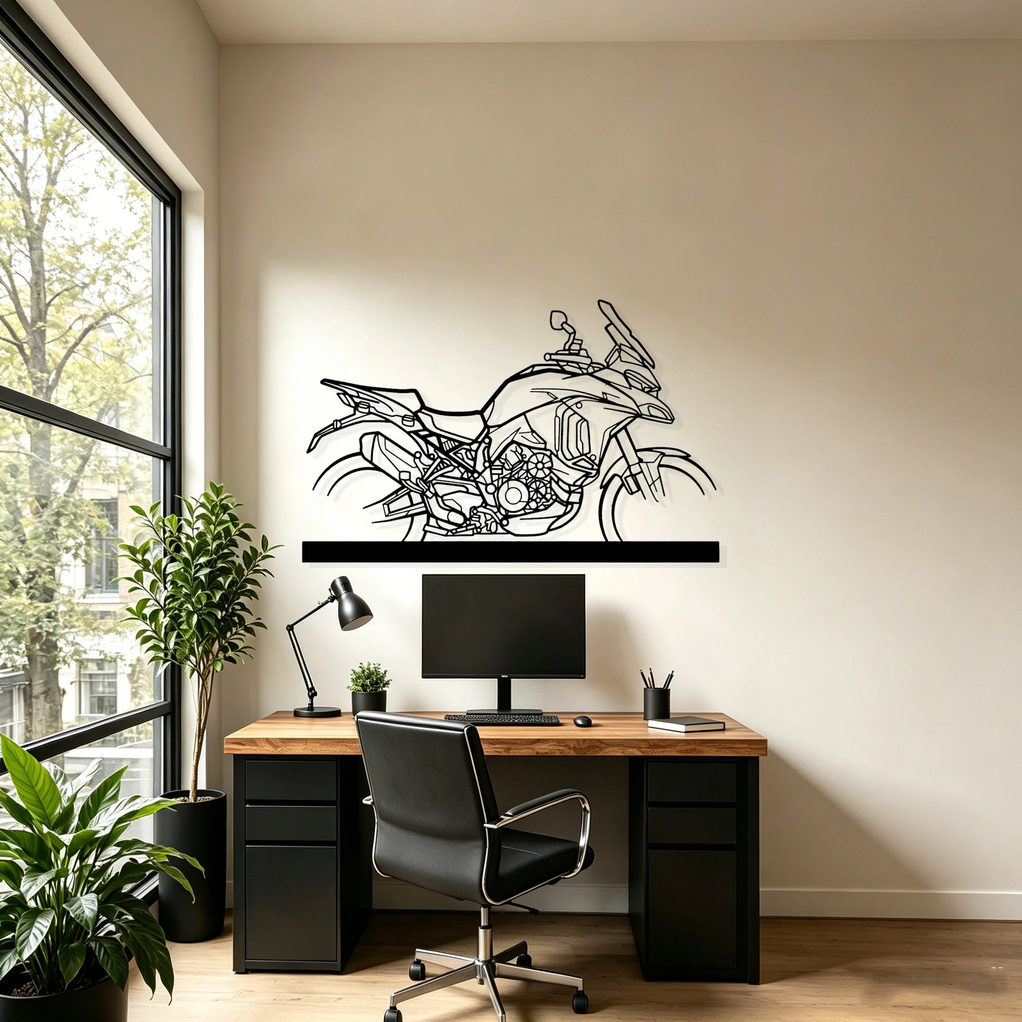 Multistrada V4S Silhouette Metal Art Stand - Classic Car Garage Decor