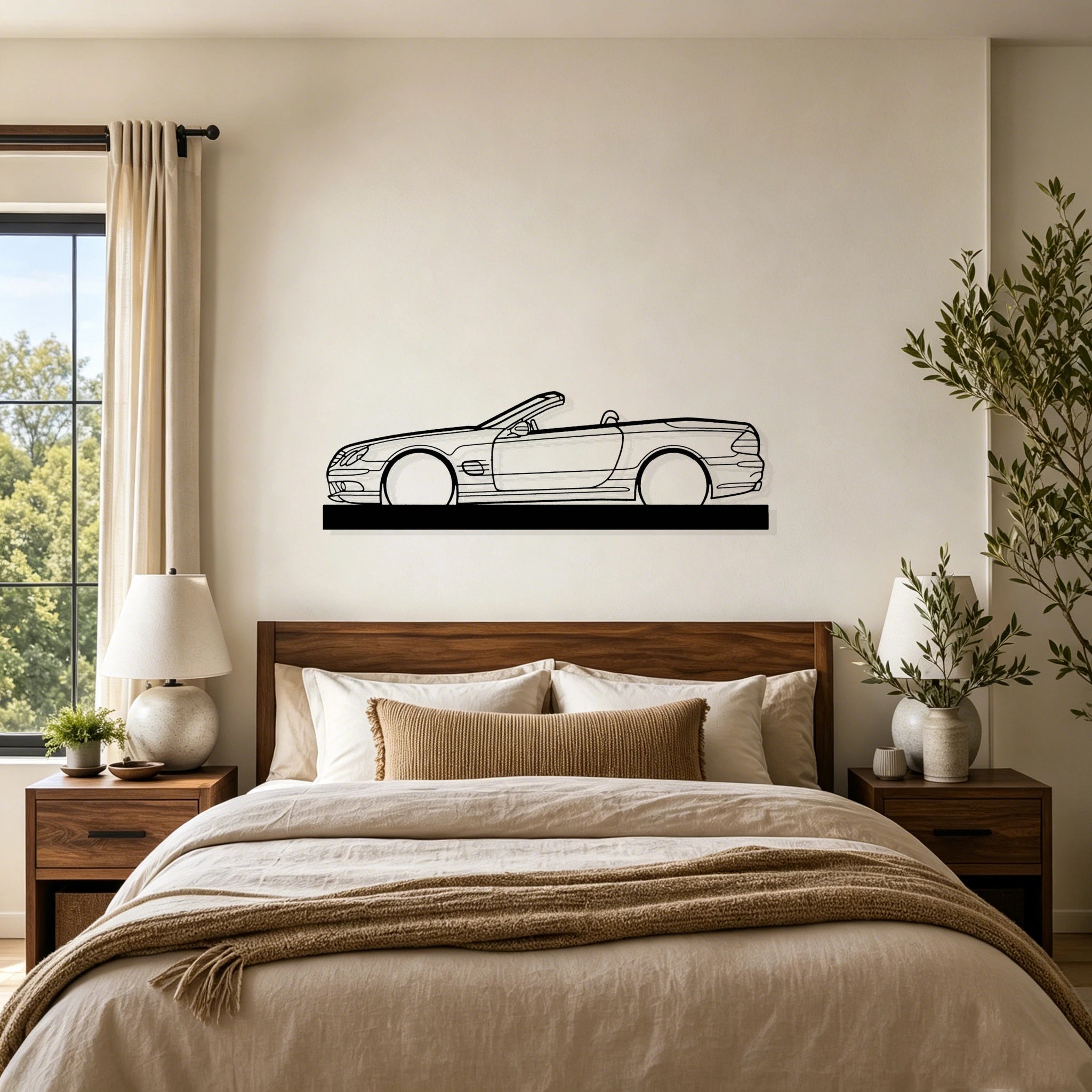 SL55 R230 Silhouette Metal Art Stand - Classic Car Garage Decor