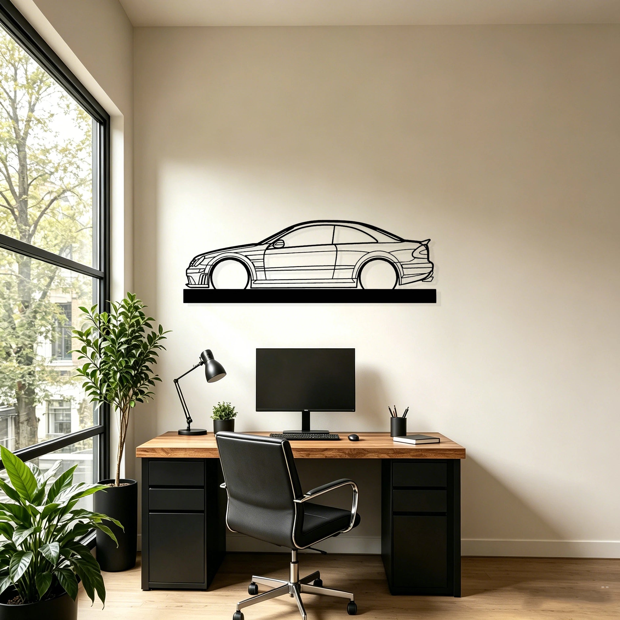 CLK63 Black Series Silhouette Metal Art Stand - Classic Car Garage Decor