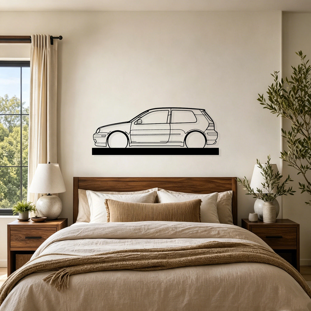 Golf GTI mk4 Silhouette Metal Art Stand - Classic Car Garage Decor
