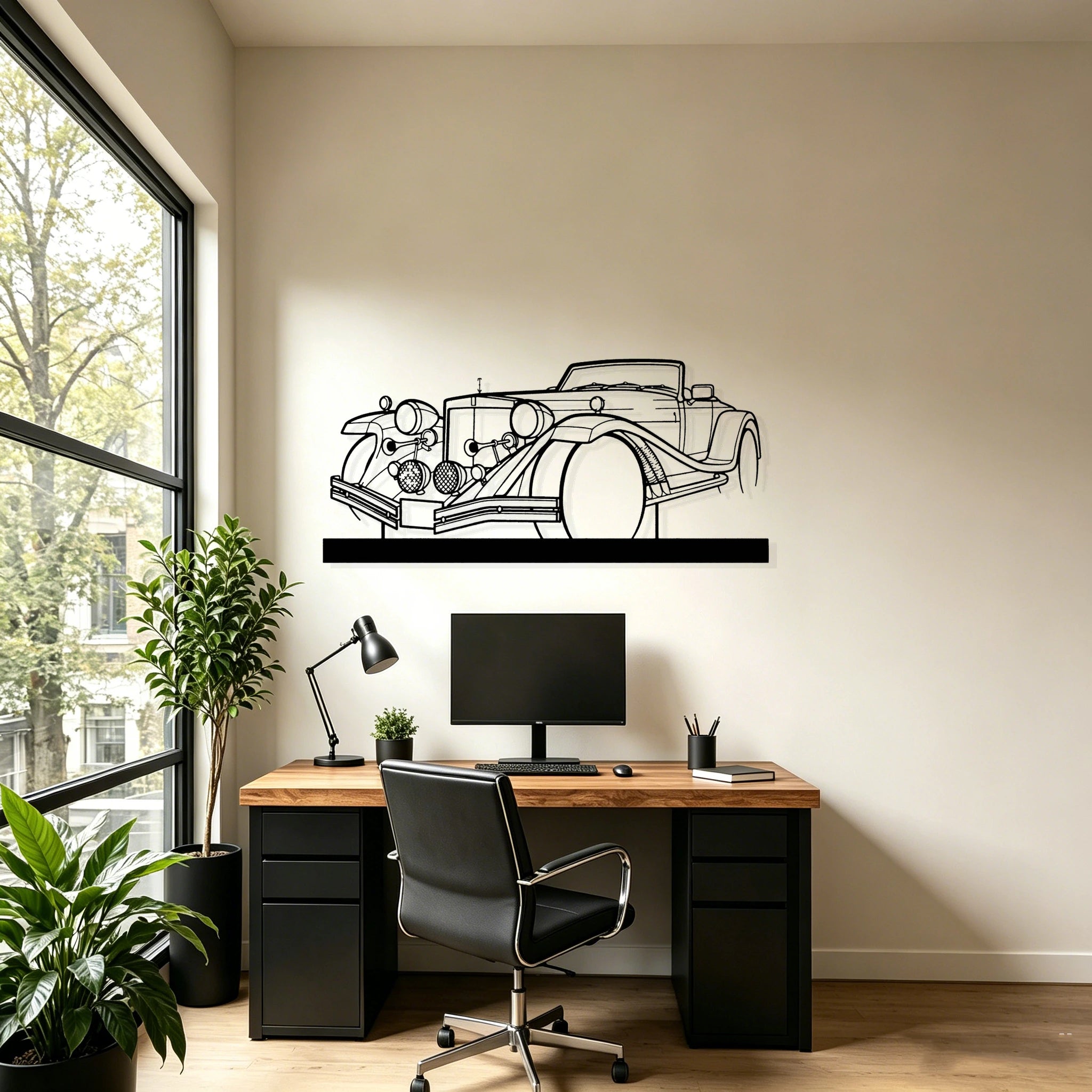 1977 Mercury Angle Silhouette Metal Art Stand - Classic Car Garage Decor