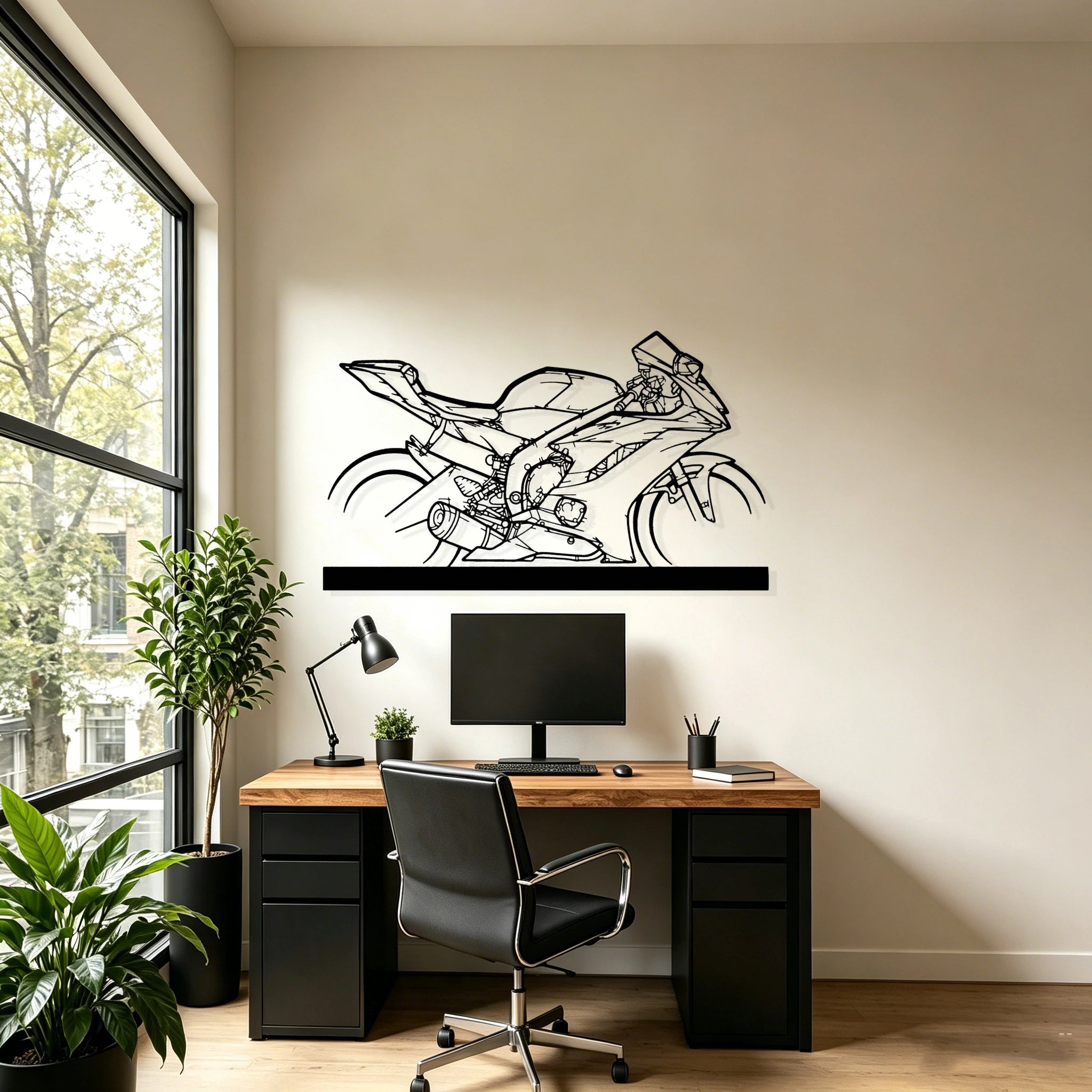 2018 R6 Silhouette Metal Art Stand - Classic Car Garage Decor