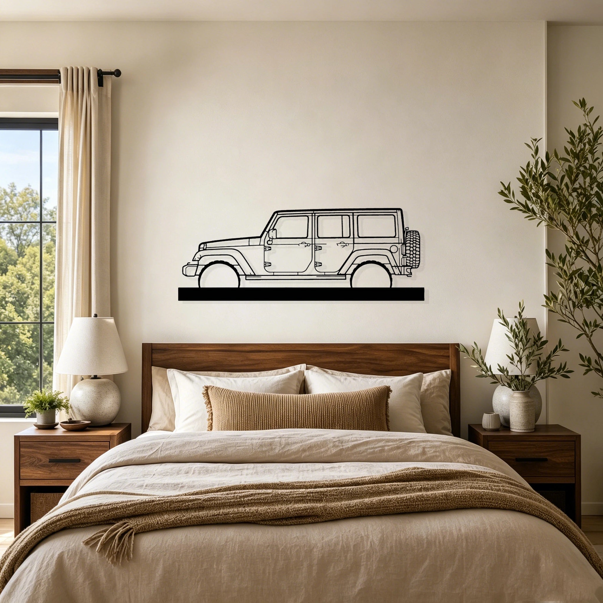 2015 Wrangler Silhouette Metal Art Stand - Classic Car Garage Decor
