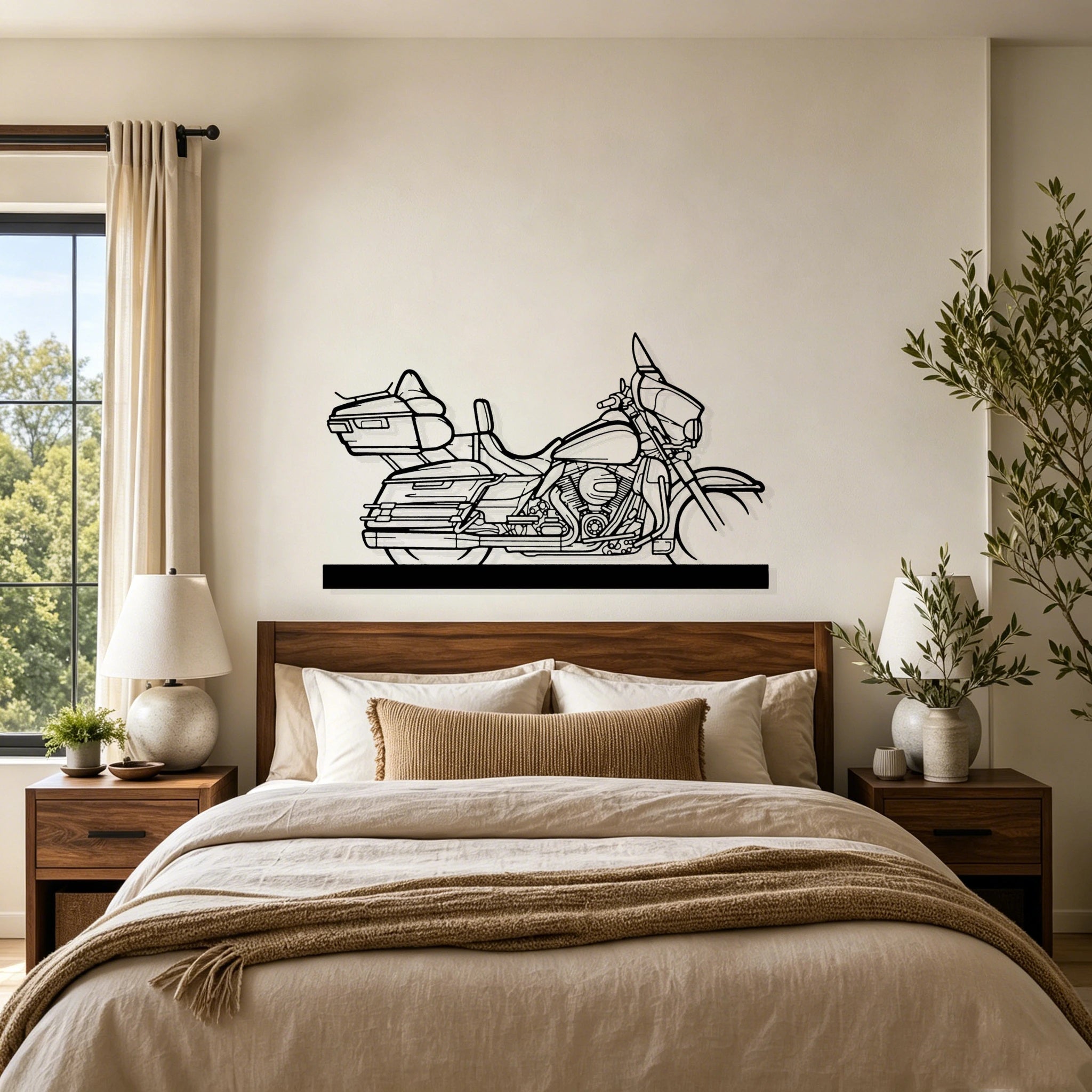 Electra Glide Silhouette Metal Art Stand - Classic Car Garage Decor