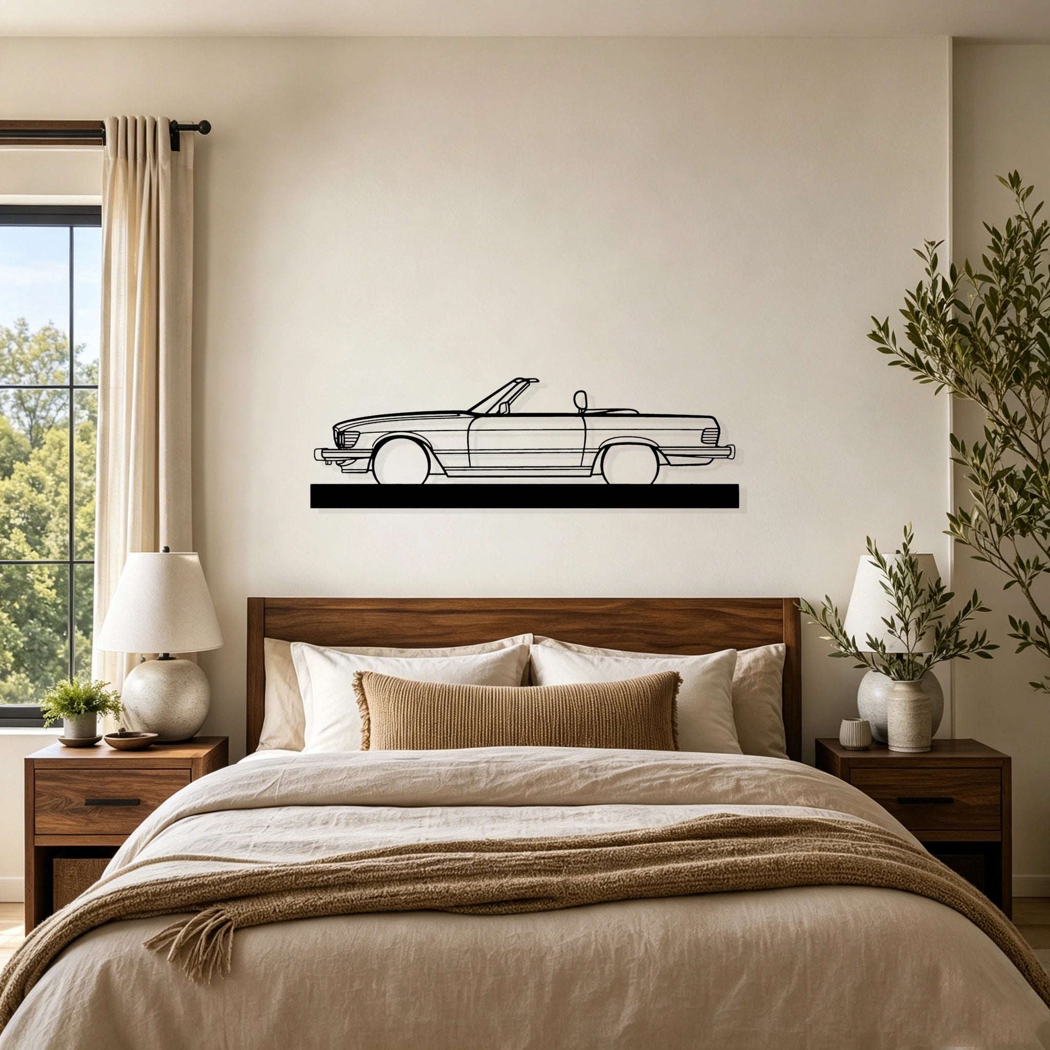 1985 SL Silhouette Metal Art Stand - Classic Car Garage Decor