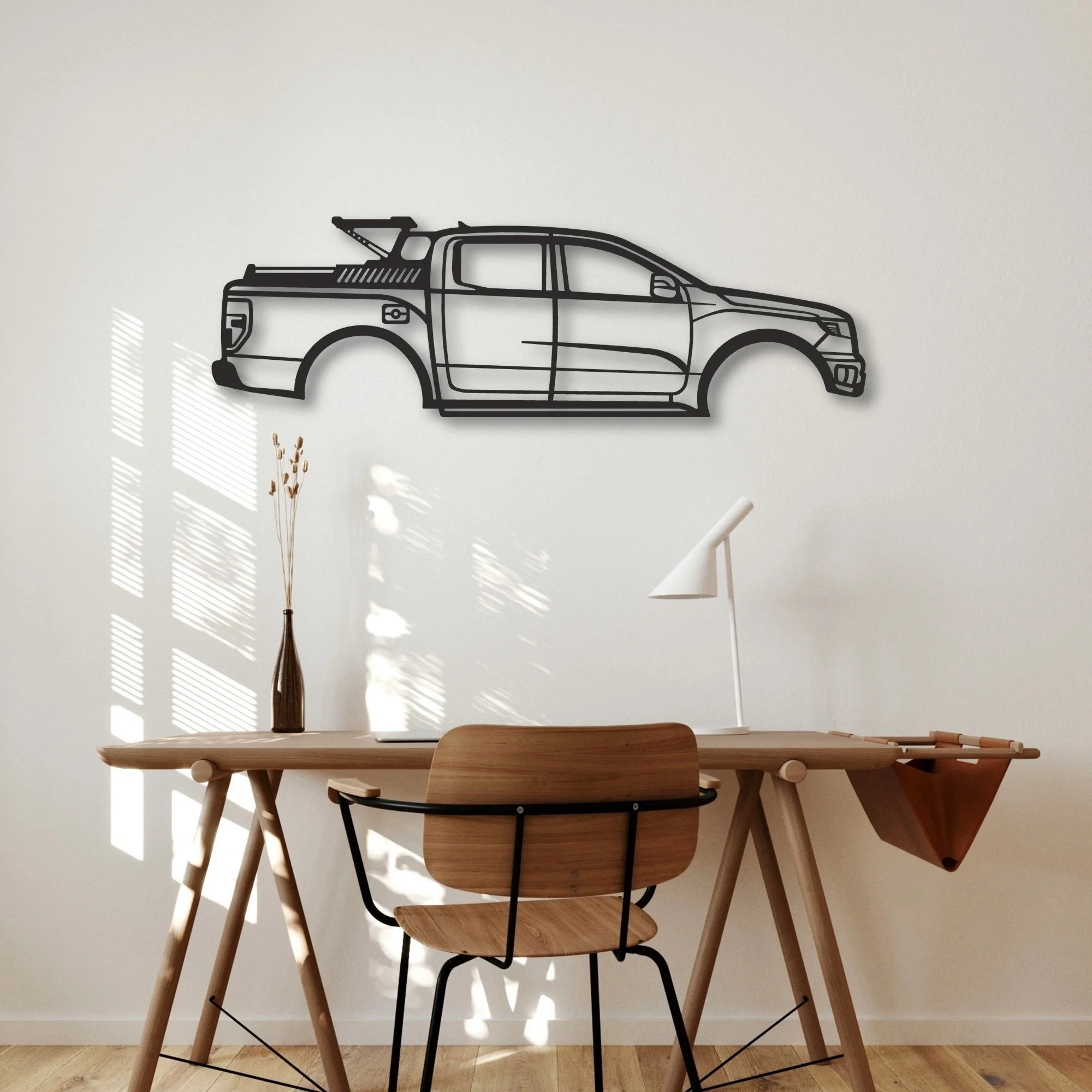 Ford F150 Classic Silhouette Metal Wall Art - Automotive Garage Decor