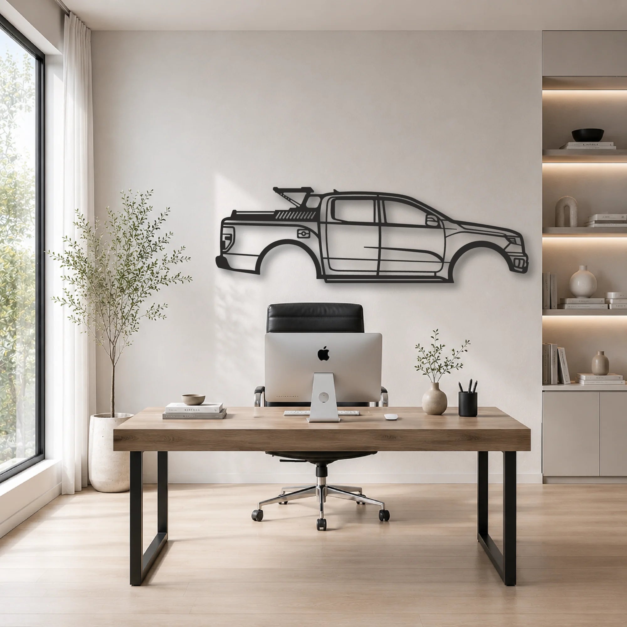 Ford F150 Classic Silhouette Metal Wall Art - Automotive Garage Decor
