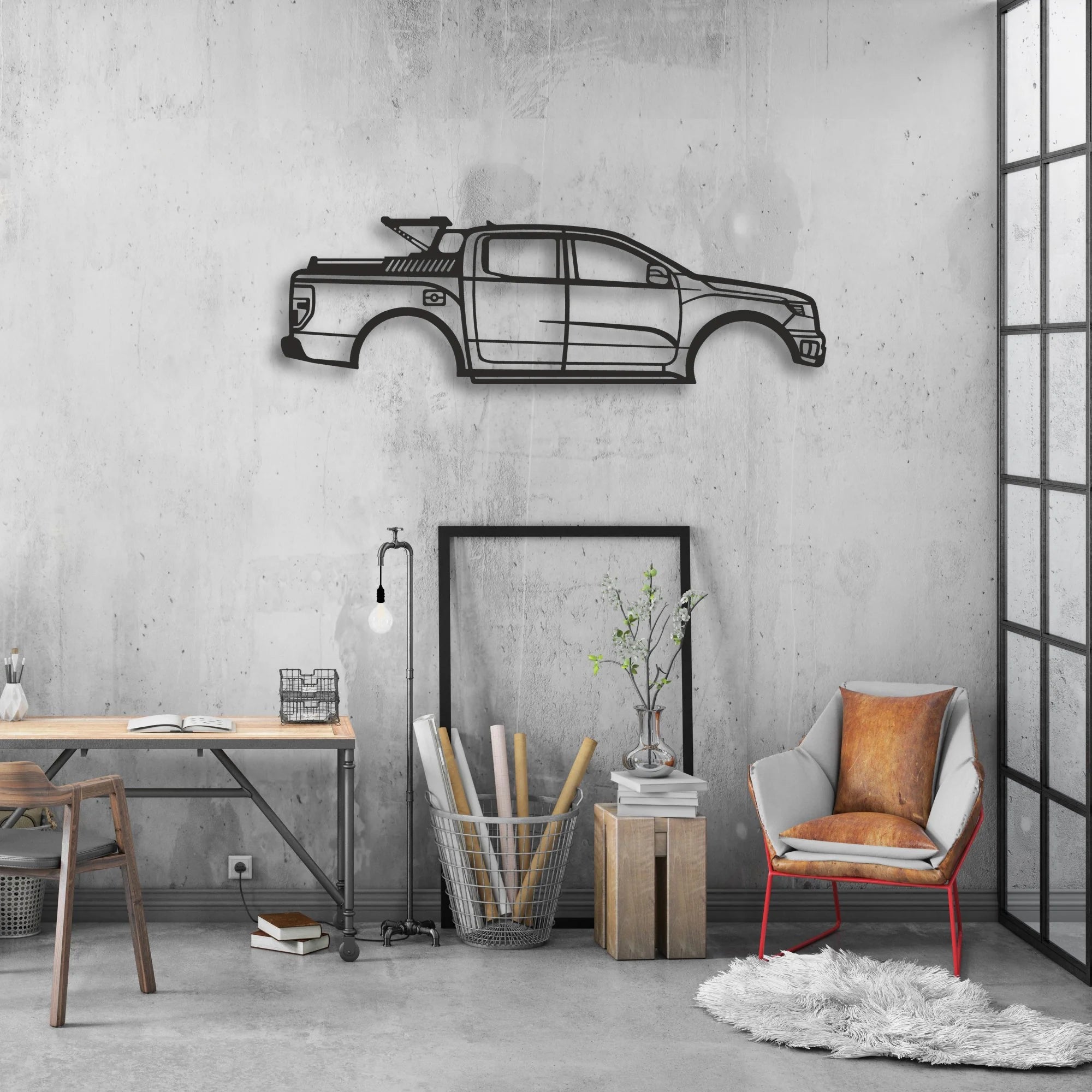 ford-f150 Classic Silhouette Metal Wall Art - Automotive Garage Decor