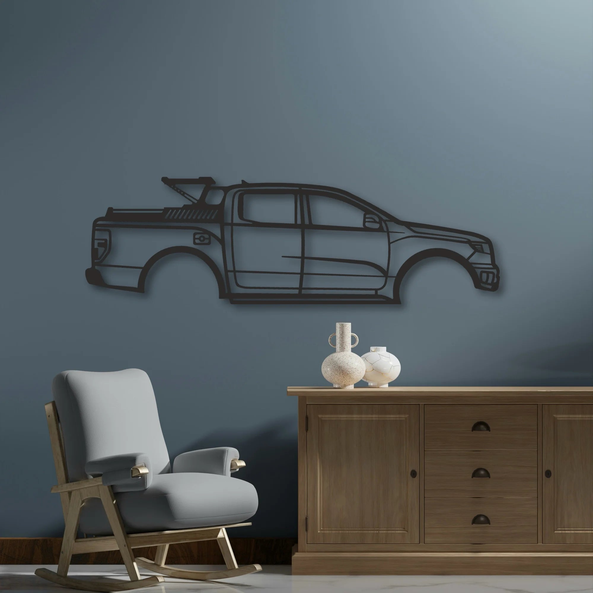 Ford F150 Classic Silhouette Metal Wall Art - Automotive Garage Decor
