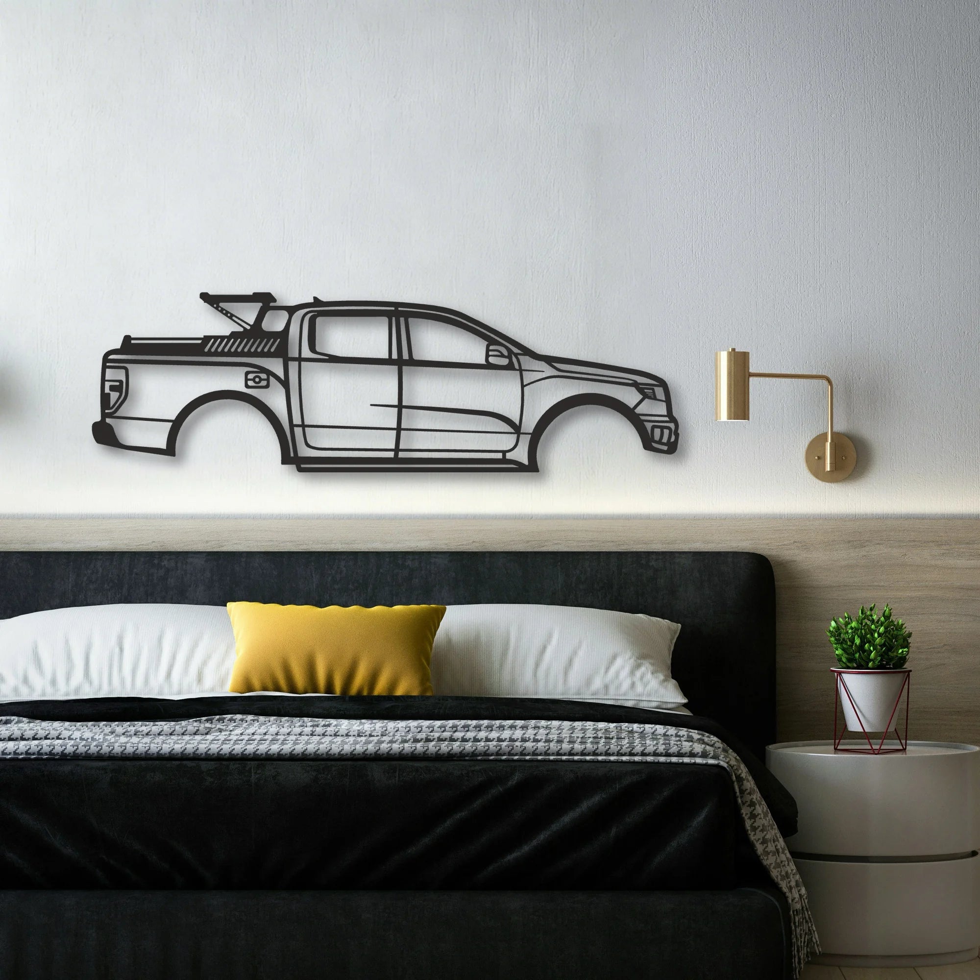 Ford F150 Classic Silhouette Metal Wall Art - Automotive Garage Decor