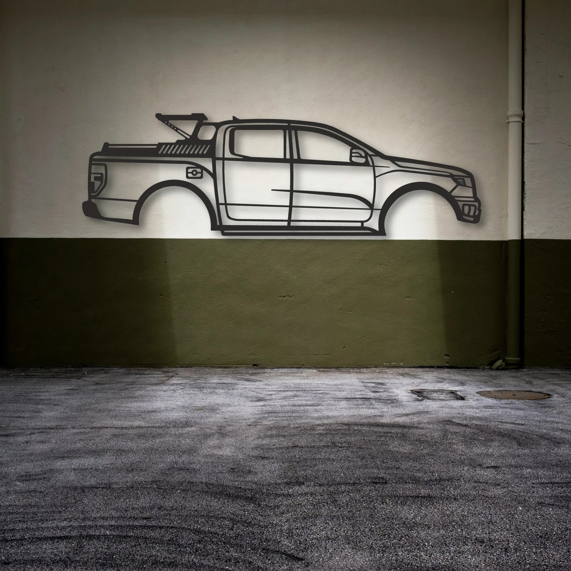Ford F150 Classic Silhouette Metal Wall Art - Automotive Garage Decor
