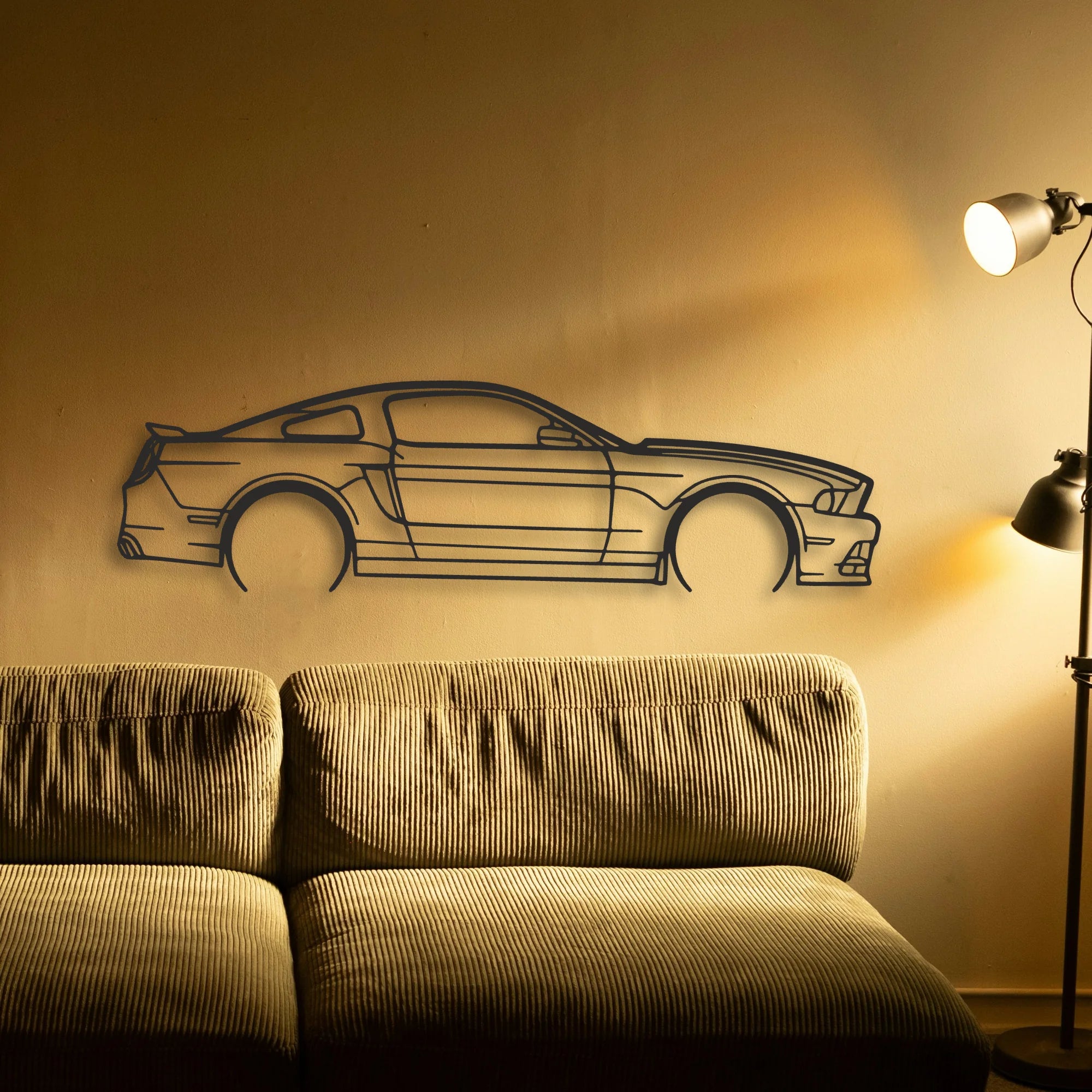 Ford Mustang GT 2013 Classic Silhouette Metal Wall Art - Automotive Garage Decor