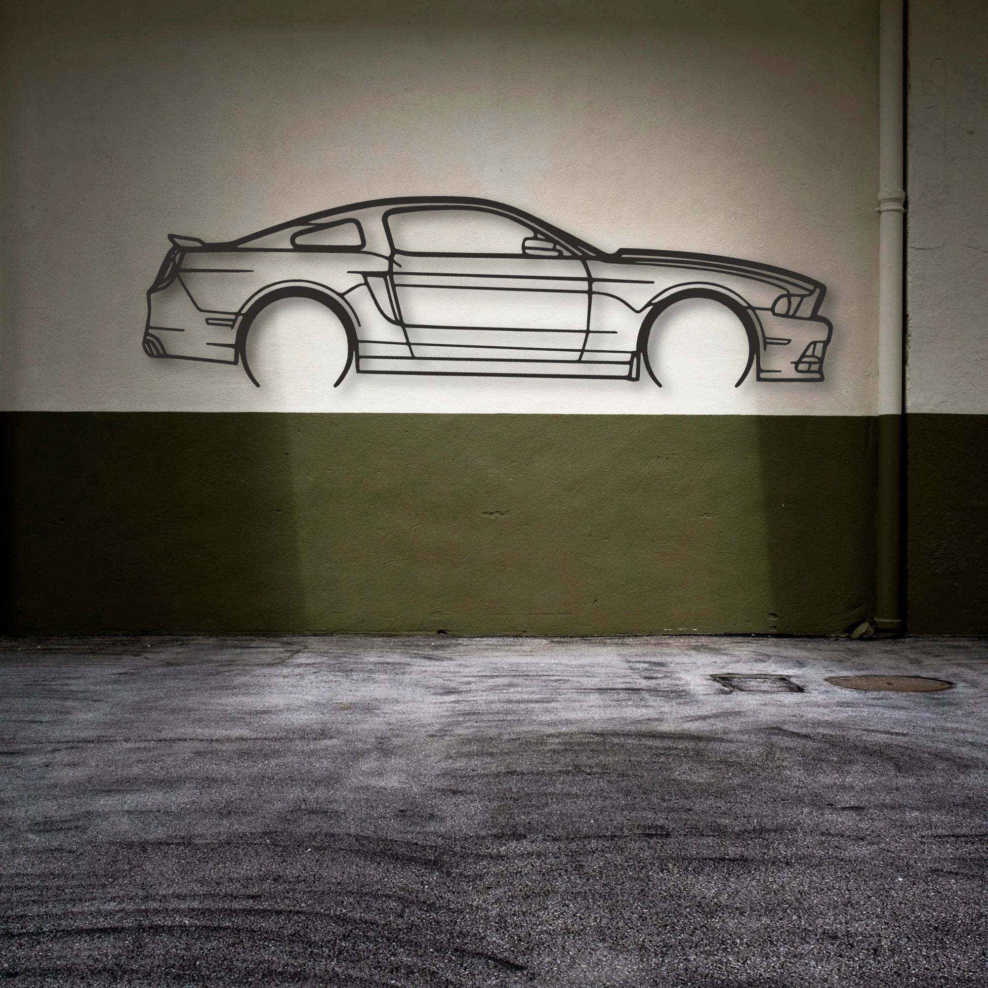 Ford Mustang GT 2013 Classic Silhouette Metal Wall Art - Automotive Garage Decor