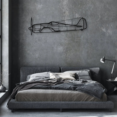 FW190A Classic Aircraft Silhouette Metal Wall Art - Aviation Hangar Decor