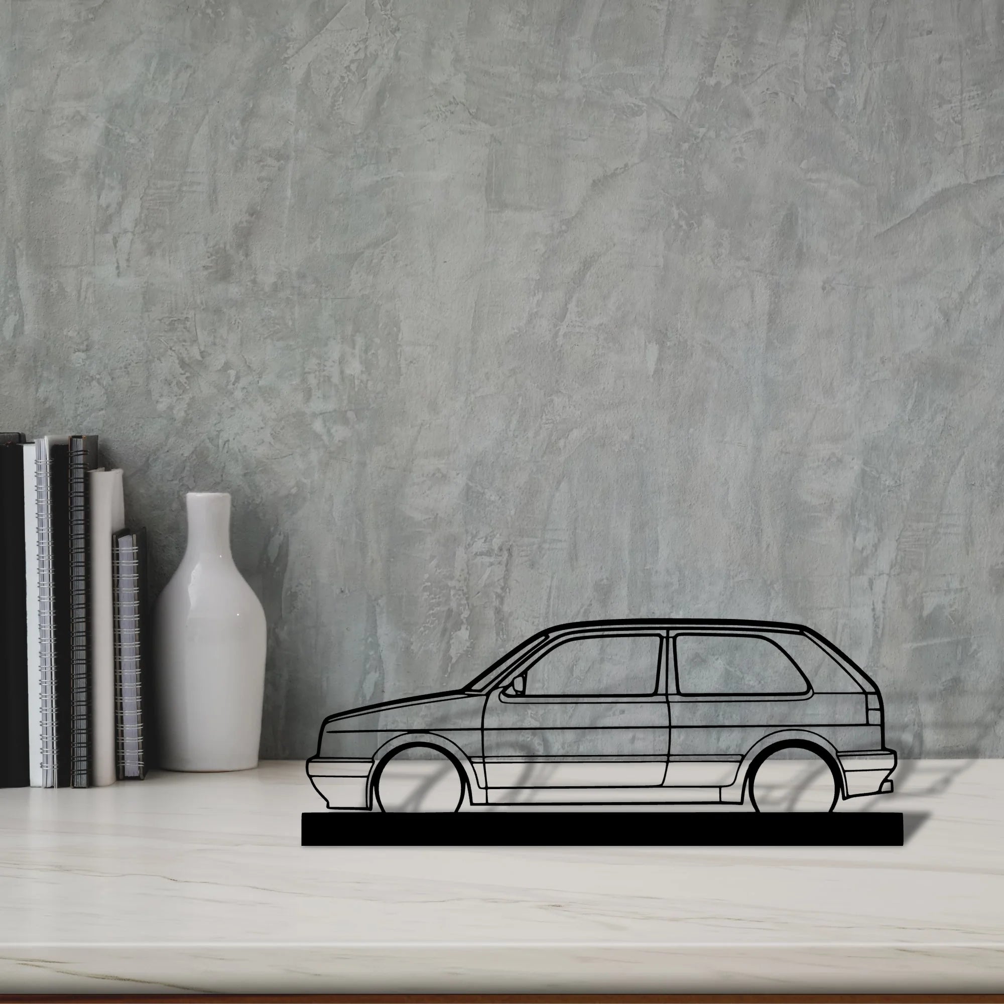 golf-mk2-gti Silhouette Metal Art Stand - Aero Silhouette