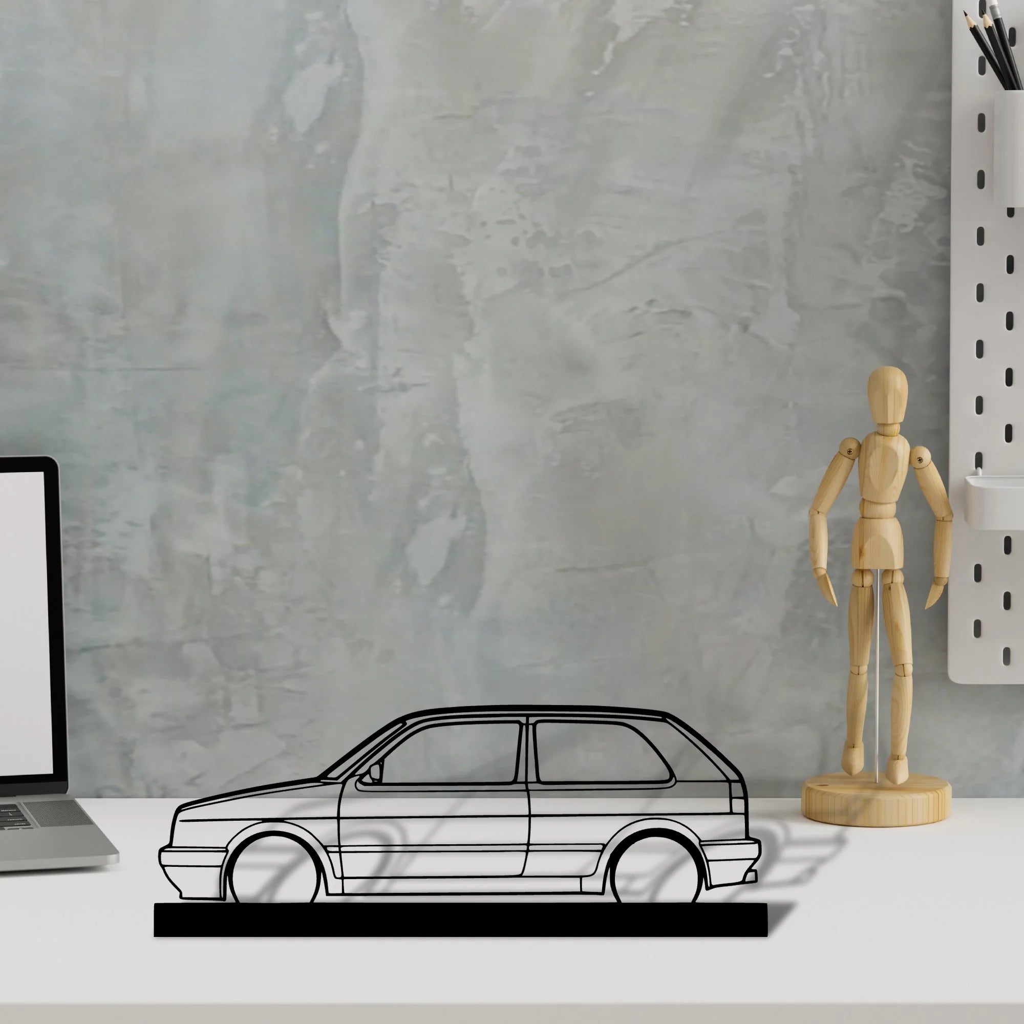 golf-mk2-gti Silhouette Metal Art Stand - Aero Silhouette