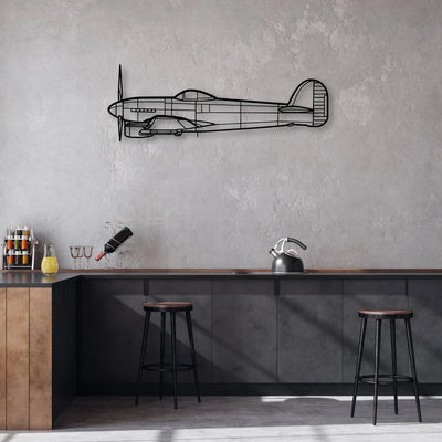 H145 Classic Aircraft Silhouette Metal Wall Art - Aviation Hangar Decor