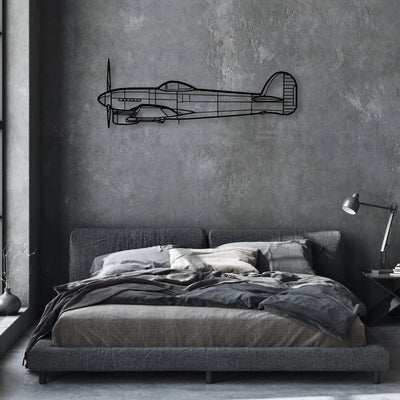 H145 Classic Aircraft Silhouette Metal Wall Art - Aviation Hangar Decor