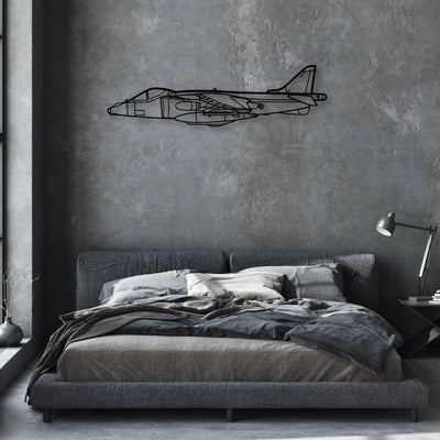 Harrier GR7 2 Classic Aircraft Silhouette Metal Wall Art - Aviation Hangar Decor