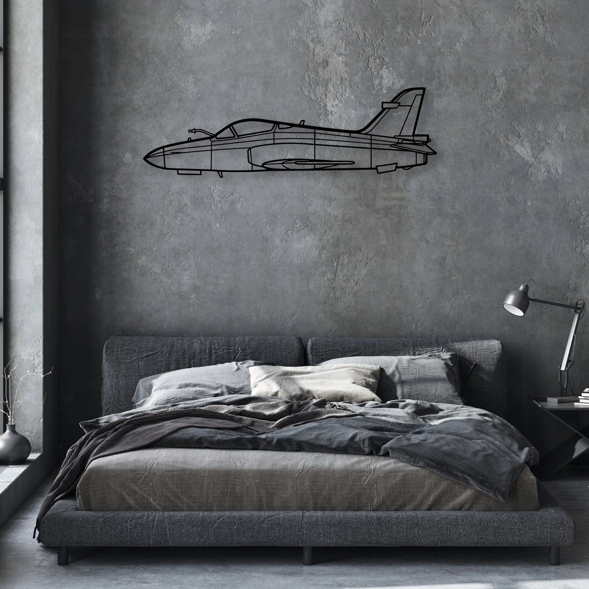 Hawk 200 Classic Aircraft Silhouette Metal Wall Art - Aviation Hangar Decor