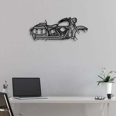 Heritage Classic 1944 Classic Motorcycle Silhouette Metal Wall Art - Moto Garage Decor
