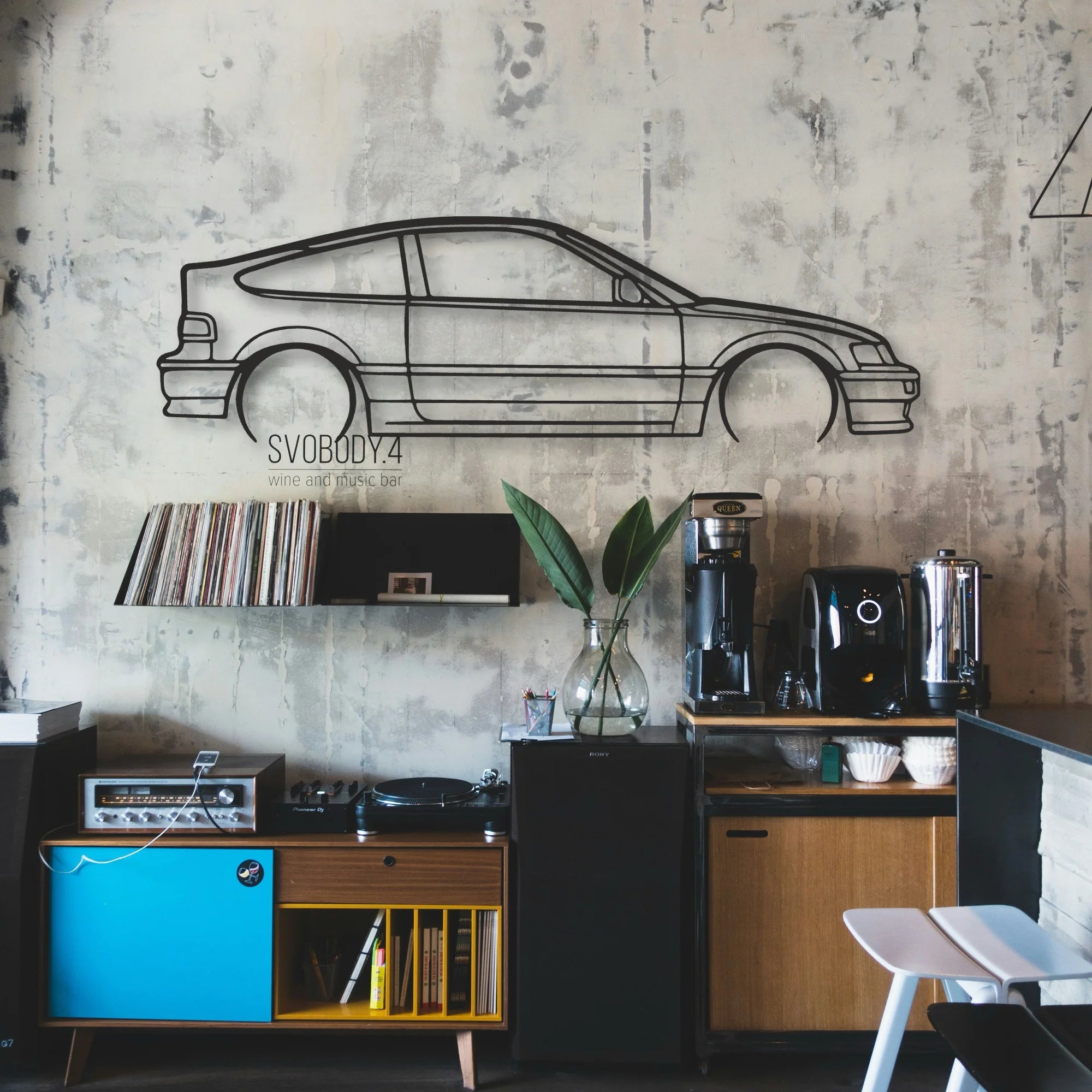 Honda Crx 1990 Classic Silhouette Metal Wall Art - Automotive Garage Decor